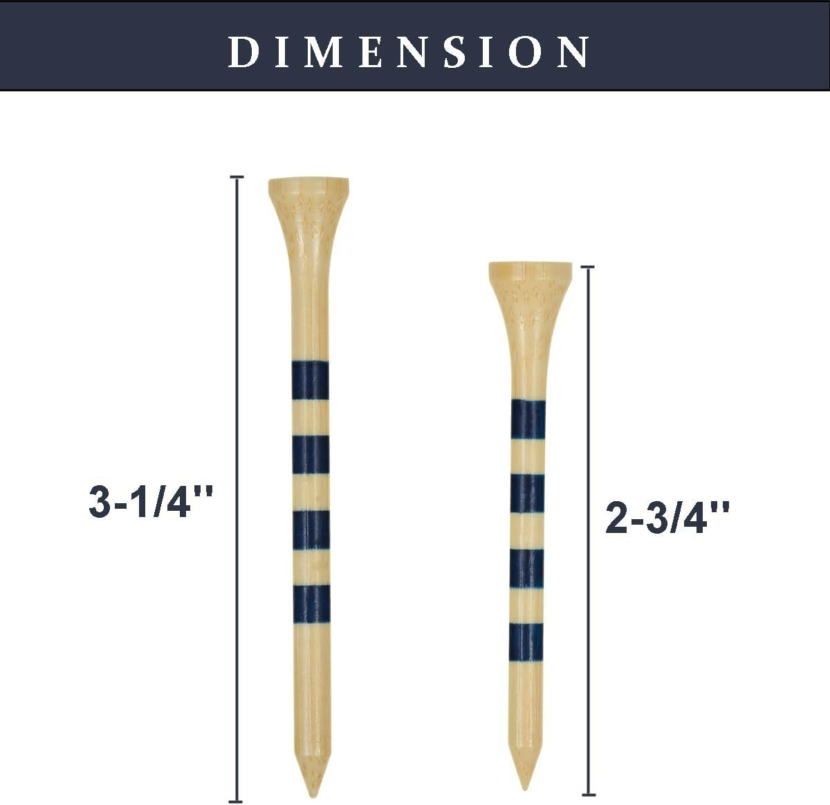High-Performance Golf Tees in Bamboo 50-Pack | Customizable Height Options