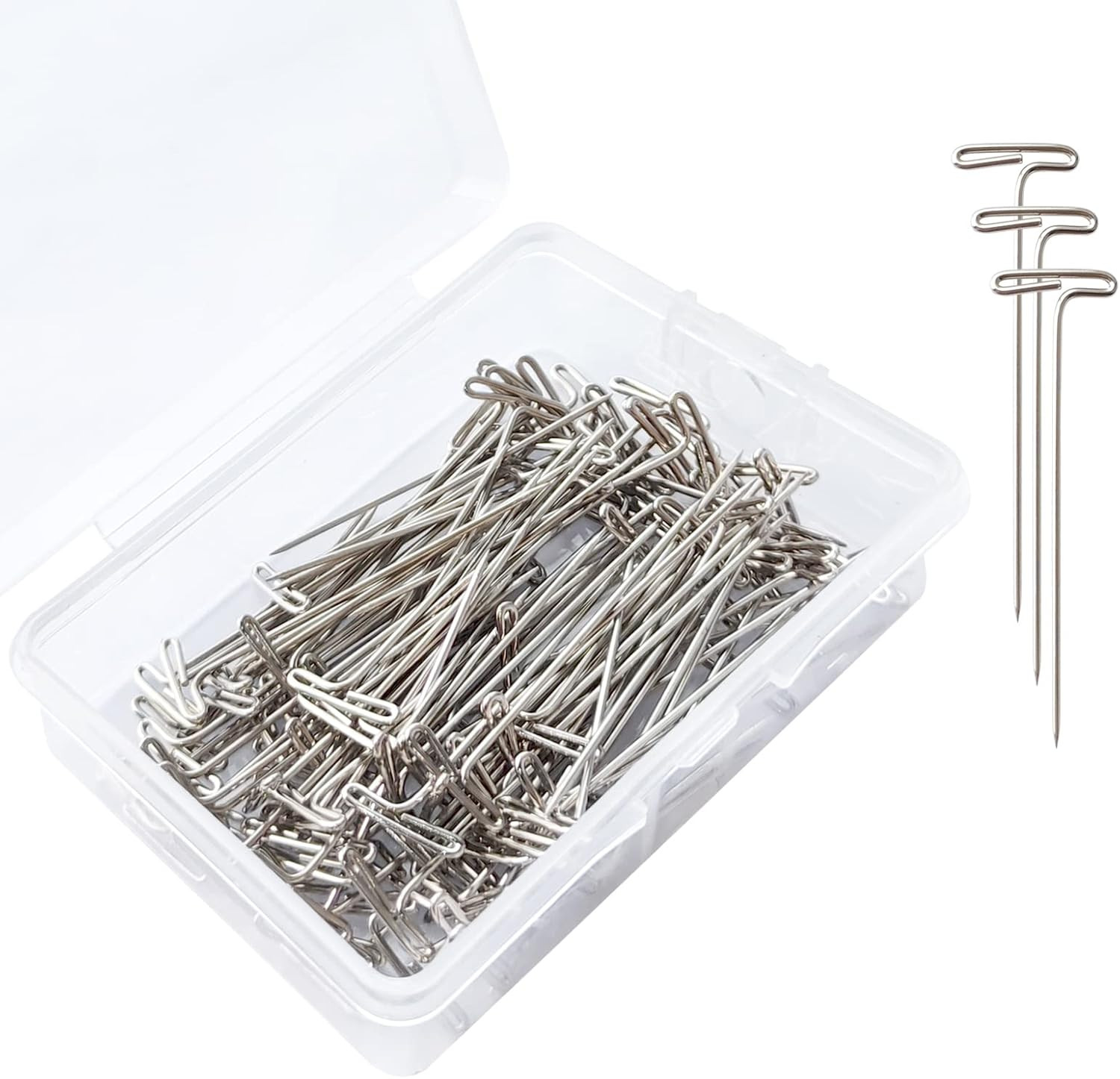 T-Pins 100 Pack - 1.5 Inch Multi-Use T-Pins for Knitting, Wigs, Sewing & Office