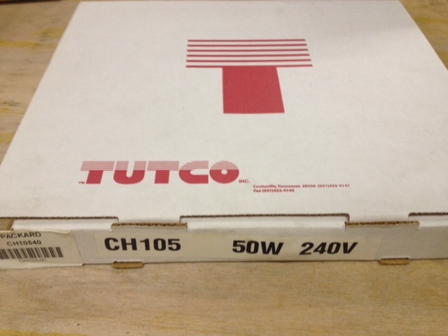PACKARD CH10540 TUTCO CRANKCASE HEATERS 50 WATTS 240 VOLTS ROUND SHAPE (NEW)