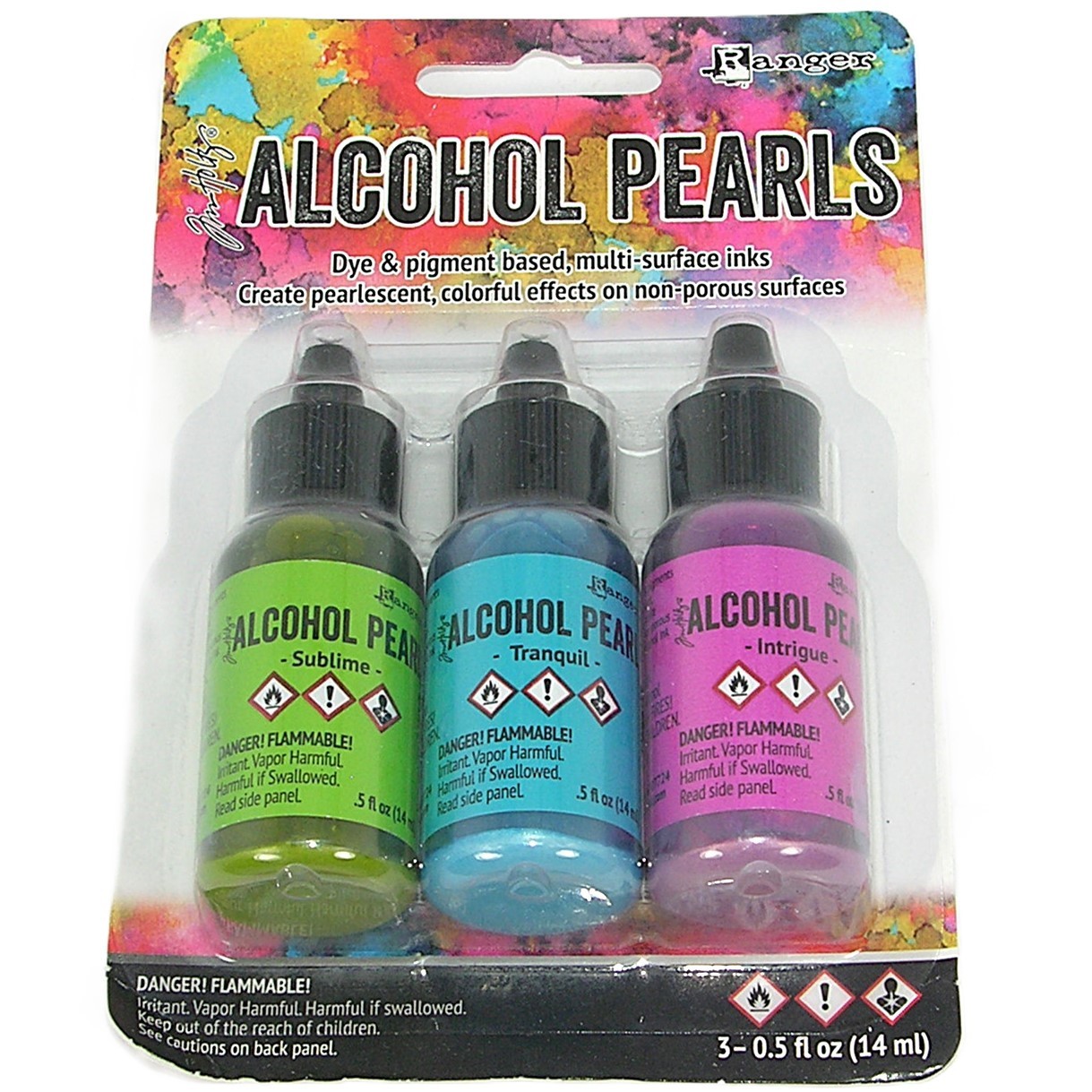 NIP Ranger Tim Holtz ALCOHOL PEARLS Ink Die Kit SUBLIME TRANQUIL & INTRIQUE