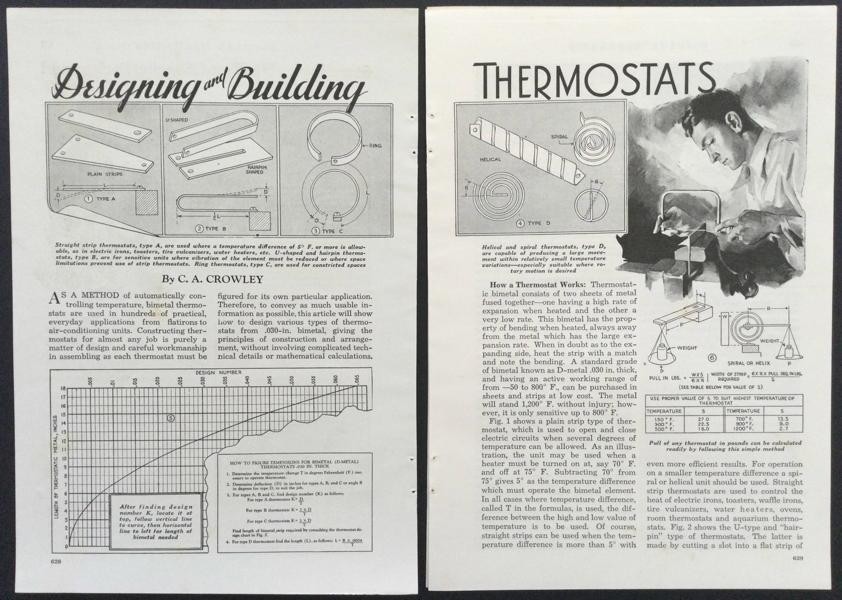 “Designing & Building Thermostats” 1936 HowTo Build PLANS