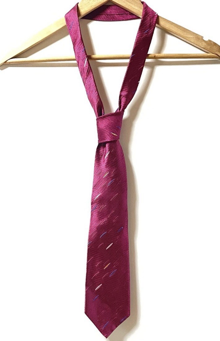 ① Issey Miyake Red Striped Tie