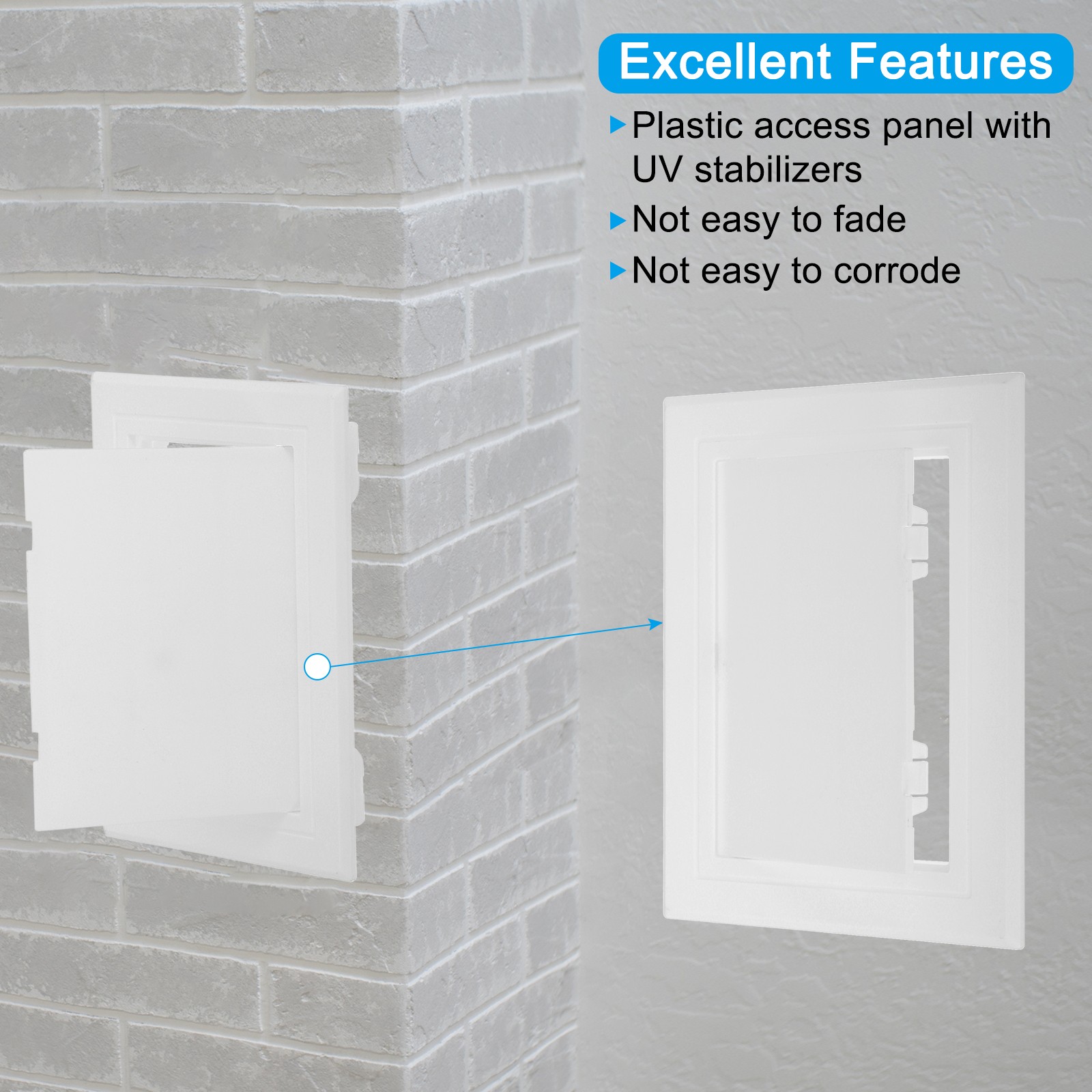 10x8 Inch(243x194mm) Removable Hinged Access Panel, Access Doors, White