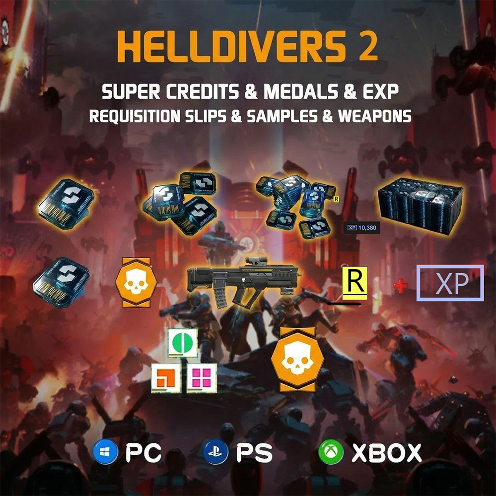 HELL-DIVERS 2 - Farm Fast |SuperCredits💎|Medals🥇|Samples🟩🟧🟪 | XP |No Login❗
