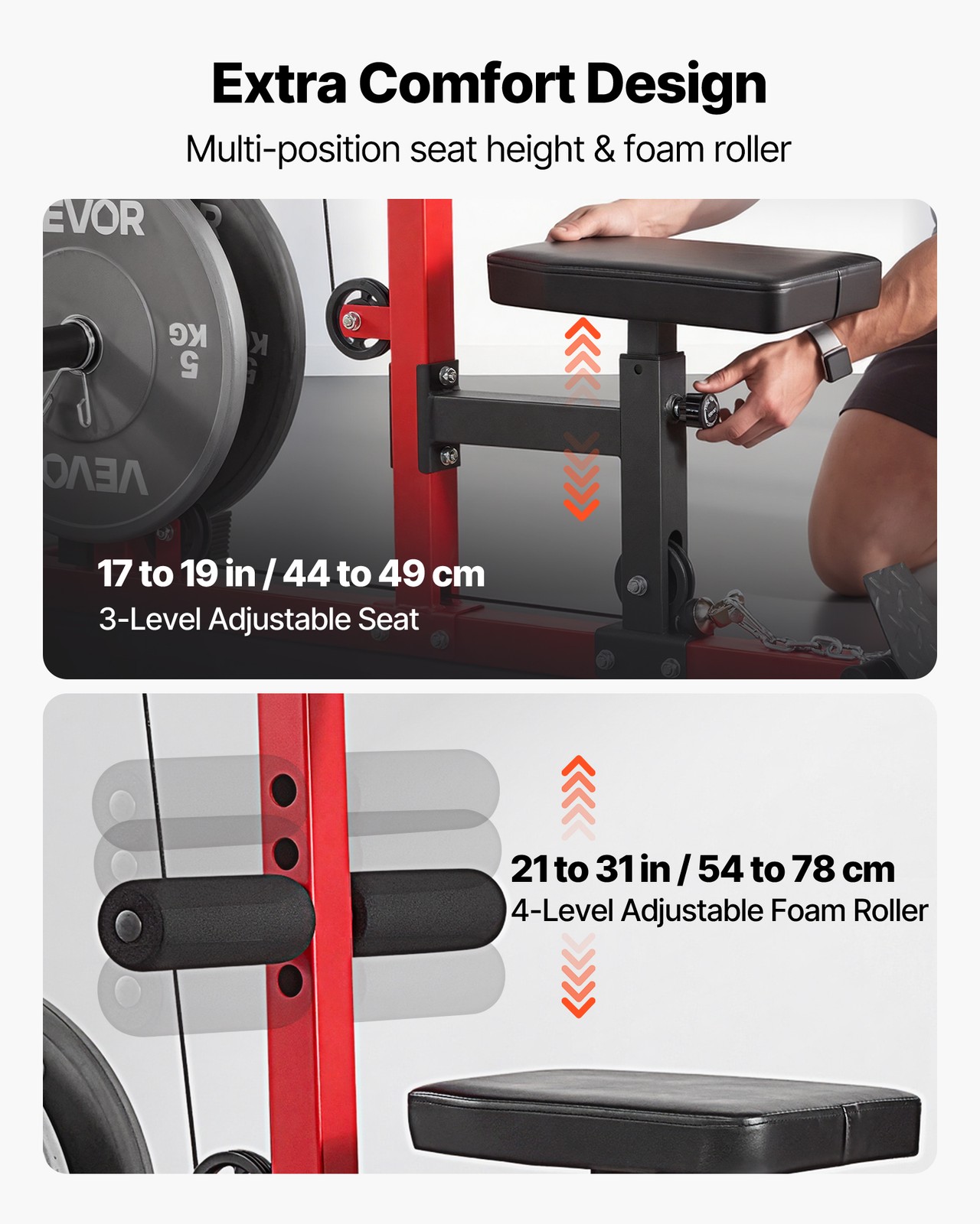 VEVOR LAT Pull Down Machine 3-in-1 LAT Machine with 3-Level Adjustable Seat
