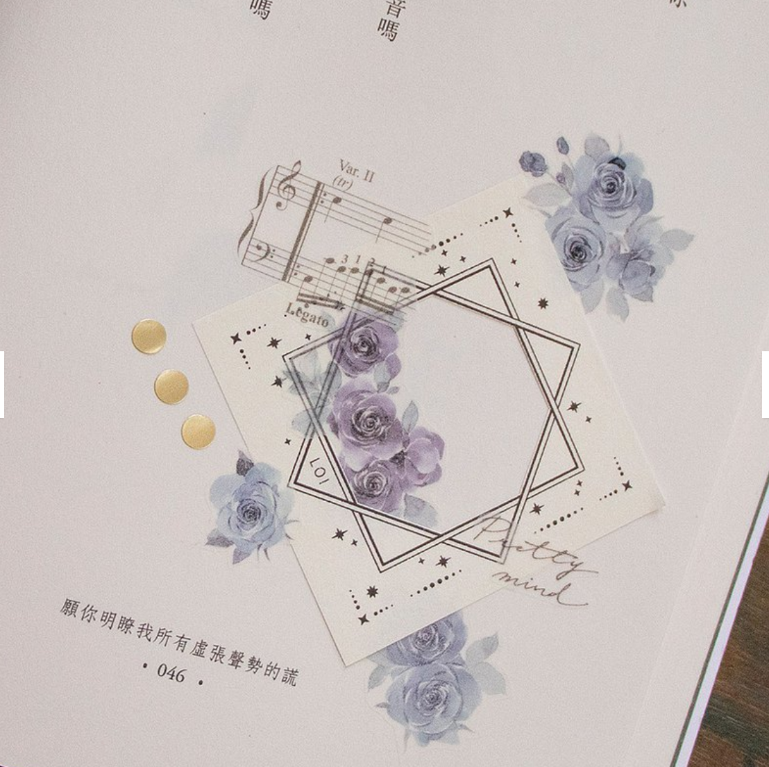 Loidesign Twinkle Roses Music Notes Washi Tape SAMPLE LOOP