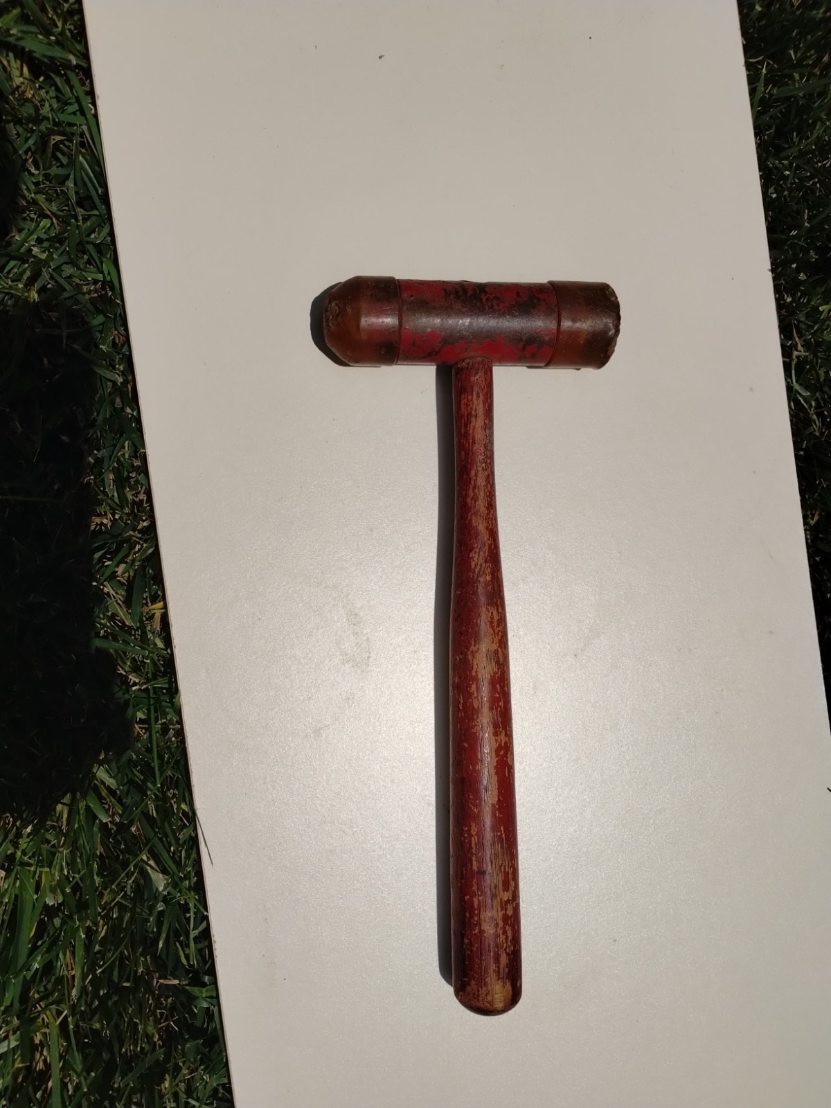 VINTAGE STANLEY SOFT FACE HAMMER #-595, 16oz.--12" LONG,  MADE IN USA, VGUC