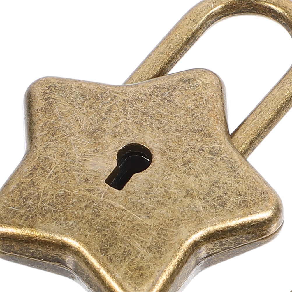 2 Sets Star Shaped Locks Five-Pointed Star Shaped Padlock with Key Small Metal