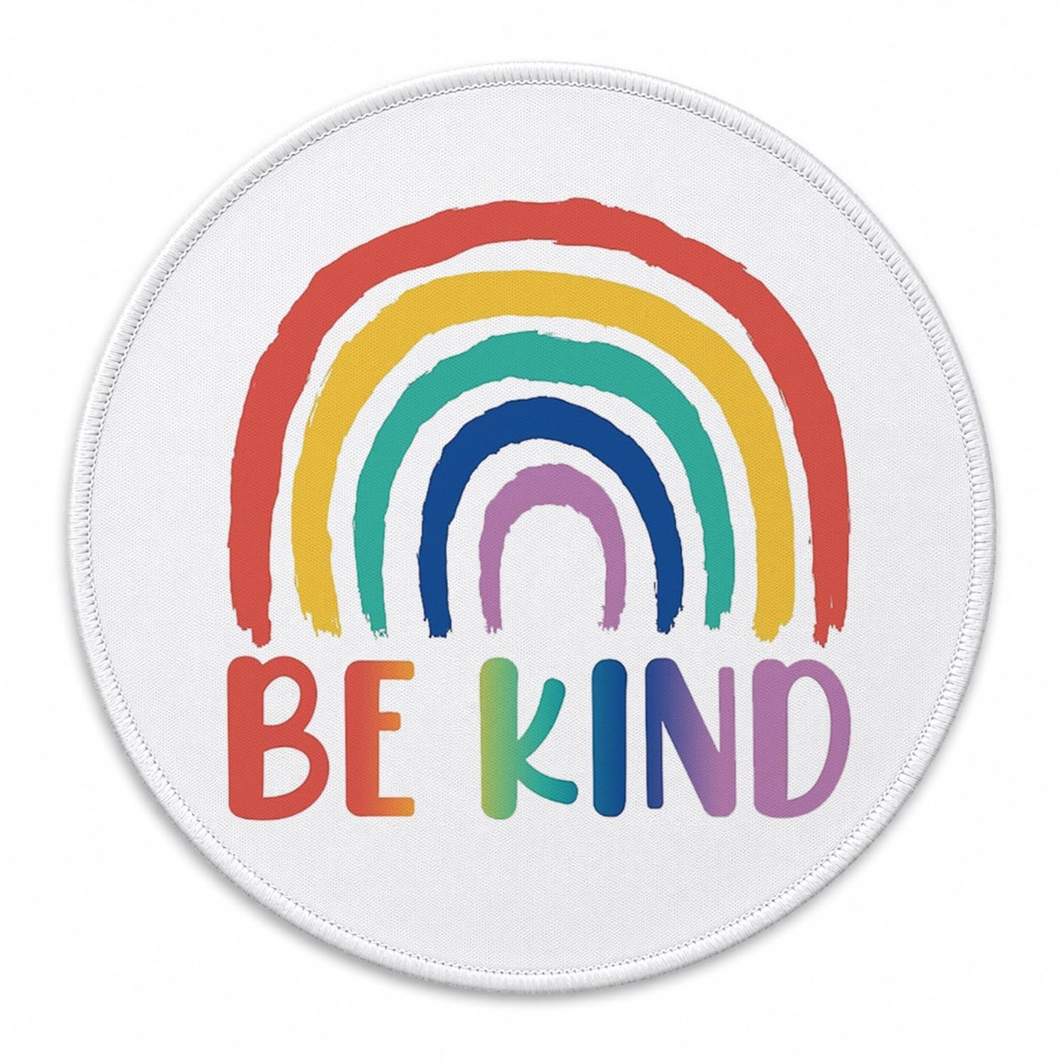Inspirational Be Kind Rainbow Small Mouse Pad 7.9x7.9 Inches,Washable Round C...