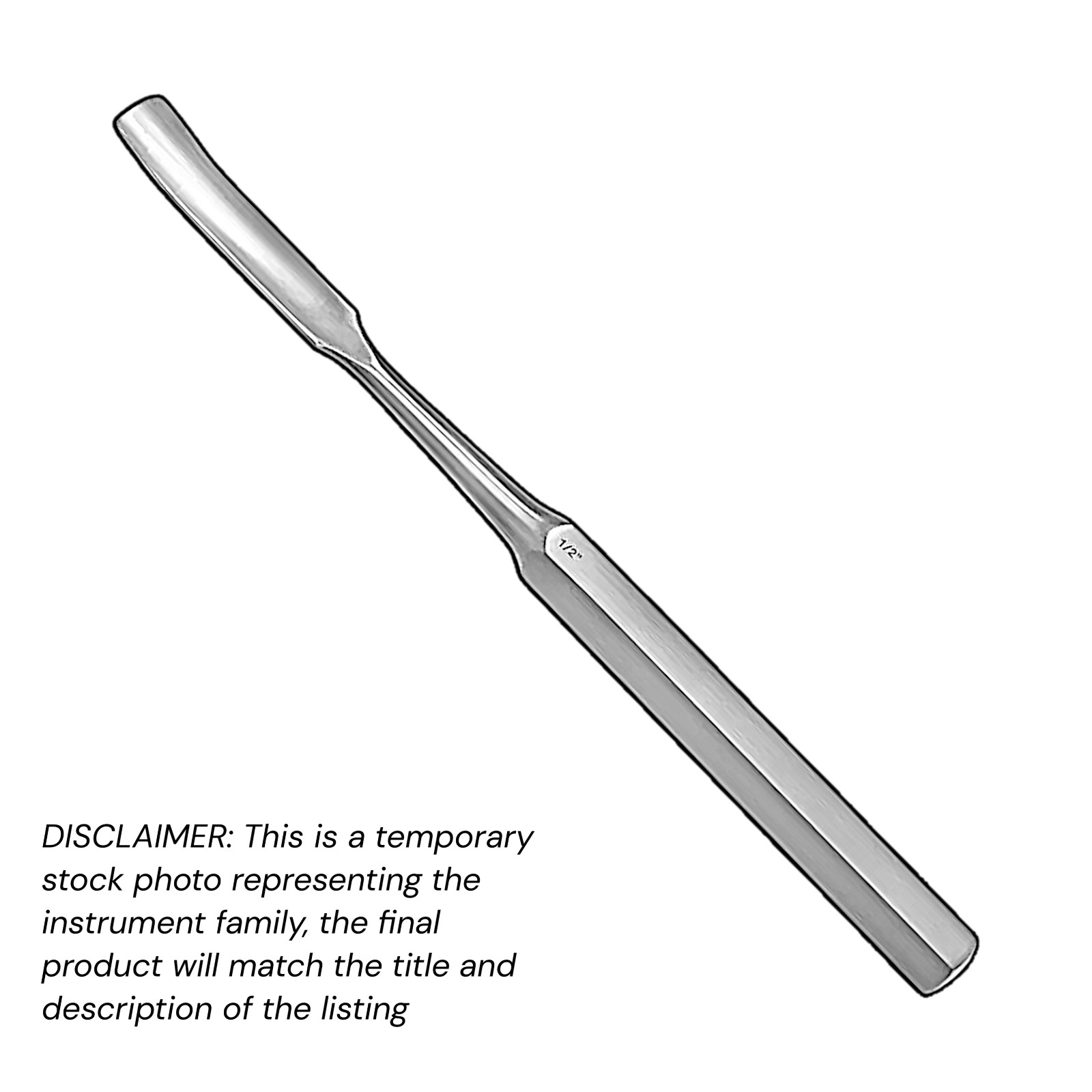Hibbs Gouge, 9" 1" Curved Tip Stainless Volaris Economy Grade