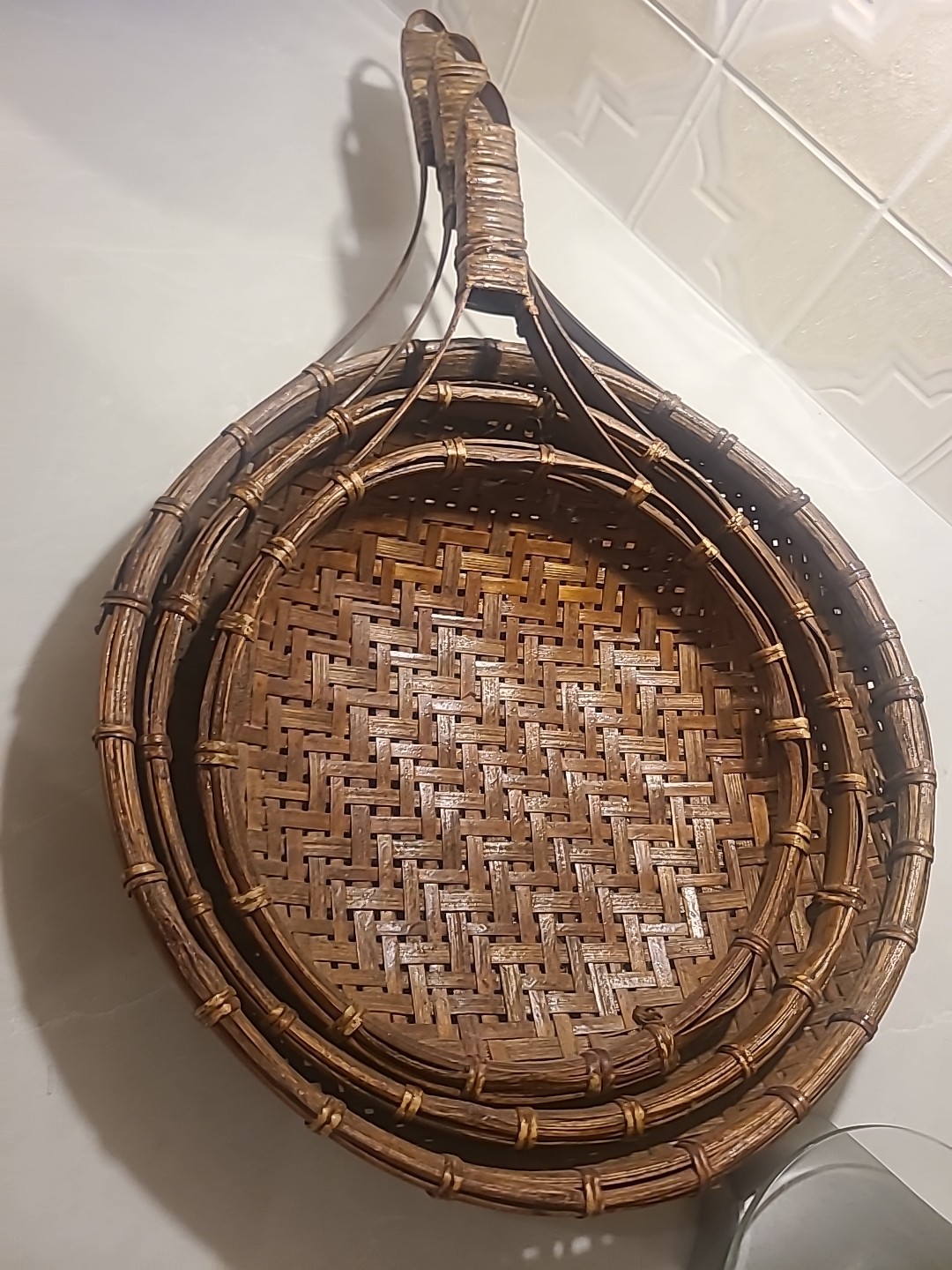 3 Pcs Wicker Nesting Wicker Baskets 14" 12" 10"