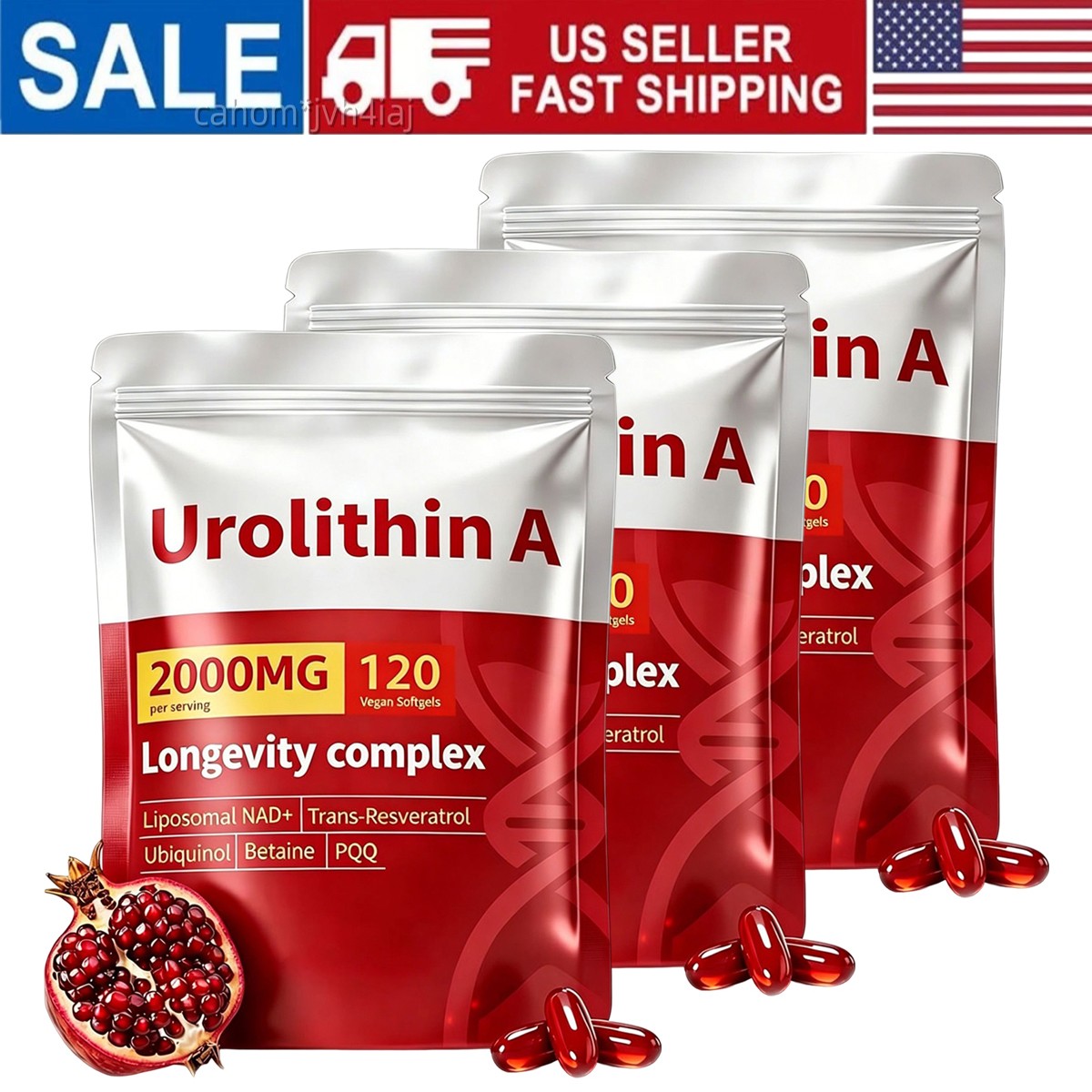 Urolithin A Premium 6-in-1 Mitochondrial Support Supplement With Liposomal NAD