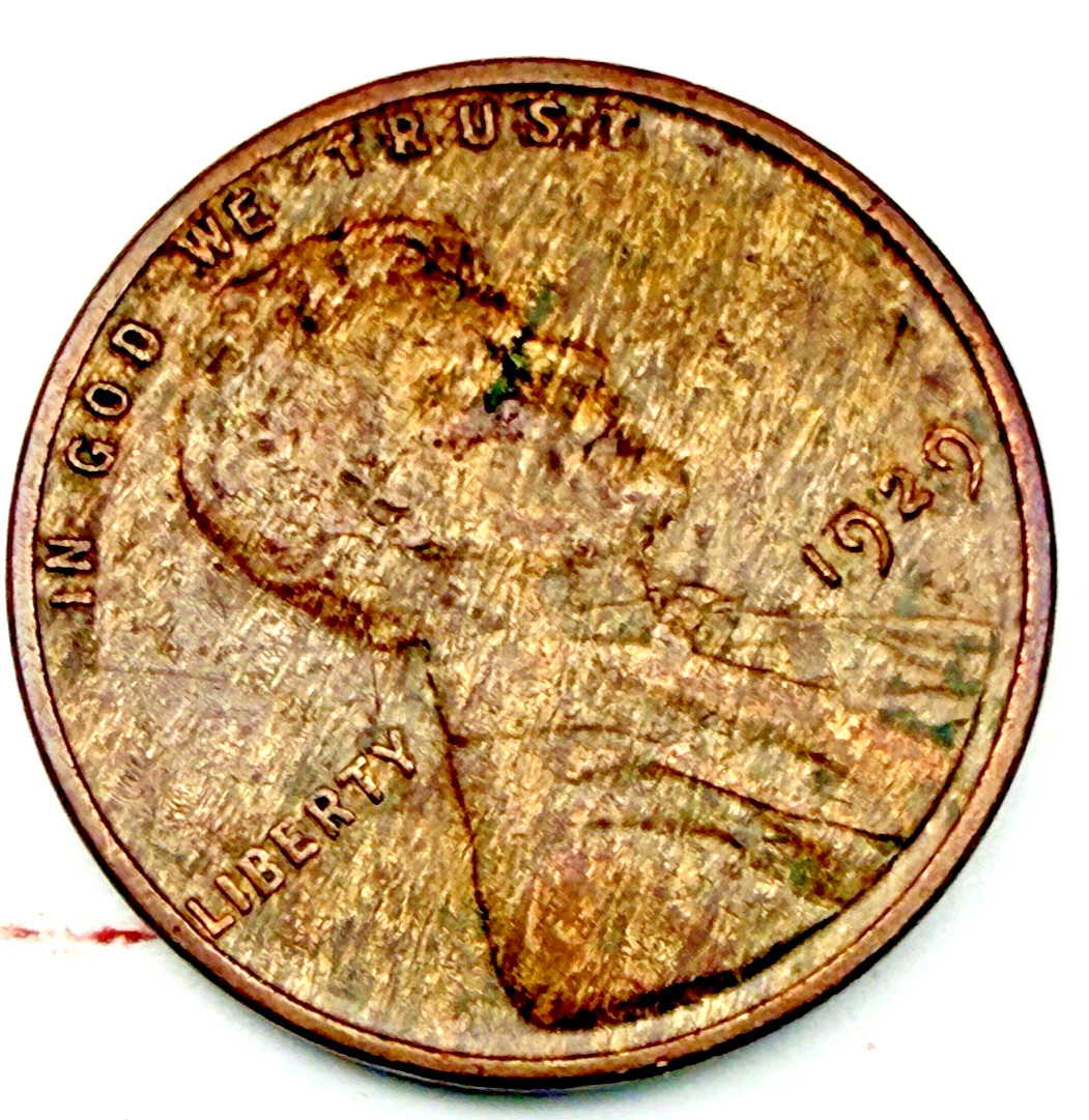 1929-P  Lincoln Wheat 1c "Woody" ~ Fantastic, Original, Unique Both Sides! ~F45K
