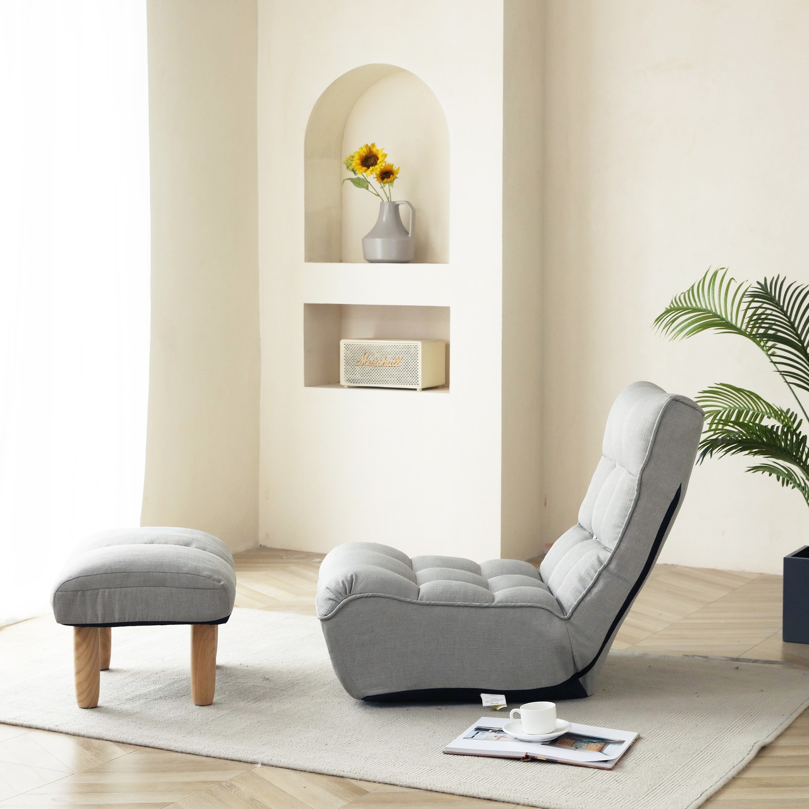 Lazy sofa balcony leisure chair bedroom sofa chair foldable reclining chair lei