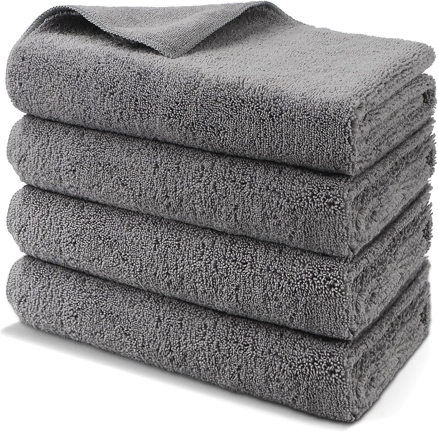 HOMEXCEL Professional Large Microfiber Car Drying Towels 2 31 x 24 Inch, Grey