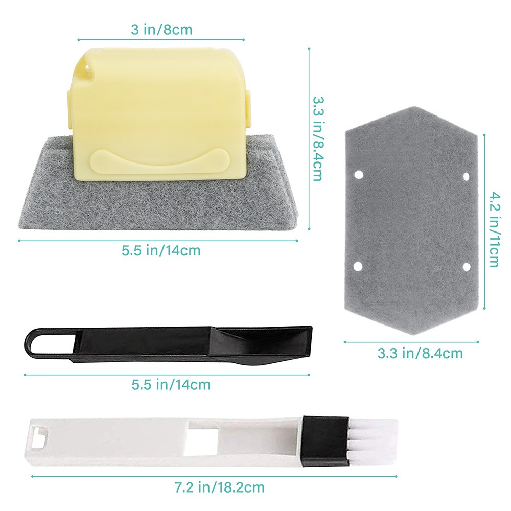 2 in 1 Magic Window Track Cleaner Window Door Groove Cleaning Brush Tools Set