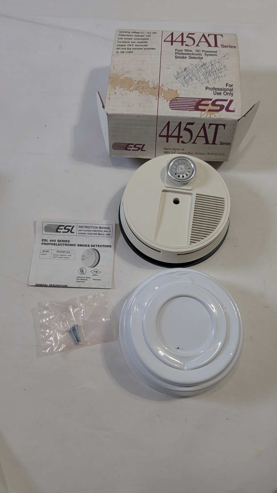ESL 445AT SERIES FOUR WIRE DC POWERED PHOTO ELECTRONIC SYSTEM SMOKE DETECTOR...