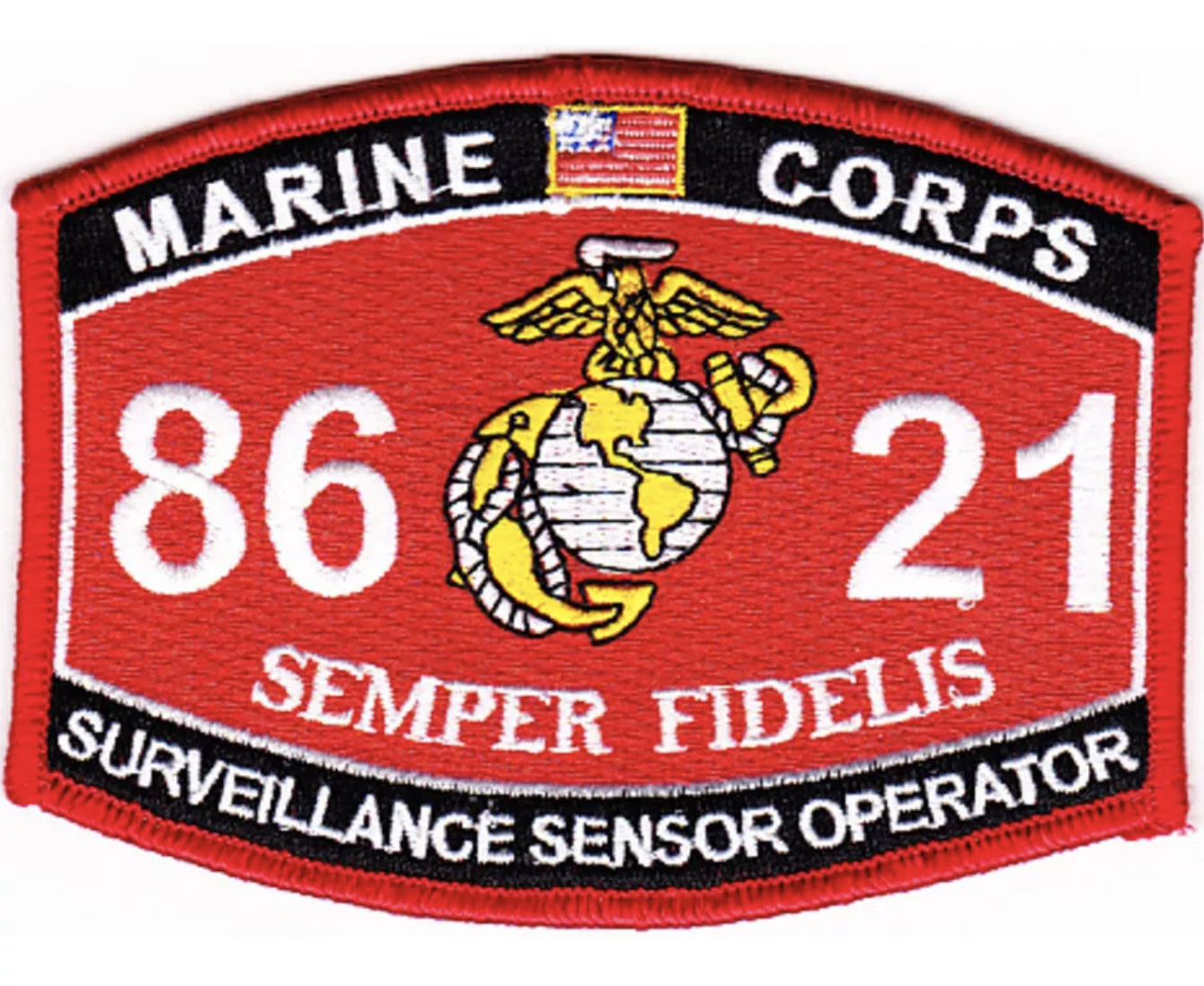 4.5" MARINE CORPS MOS 8621 SURVEILLANCE SENSOR OPERATOR EGA EMBROIDERED PATCH