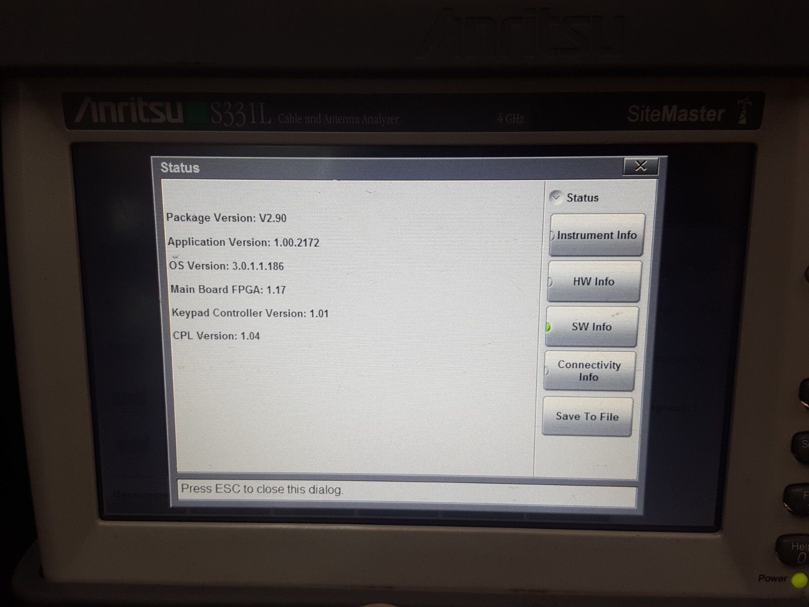 Anritsu S331L : Cable and Antenna Analyzer, 4GHz, (7931)