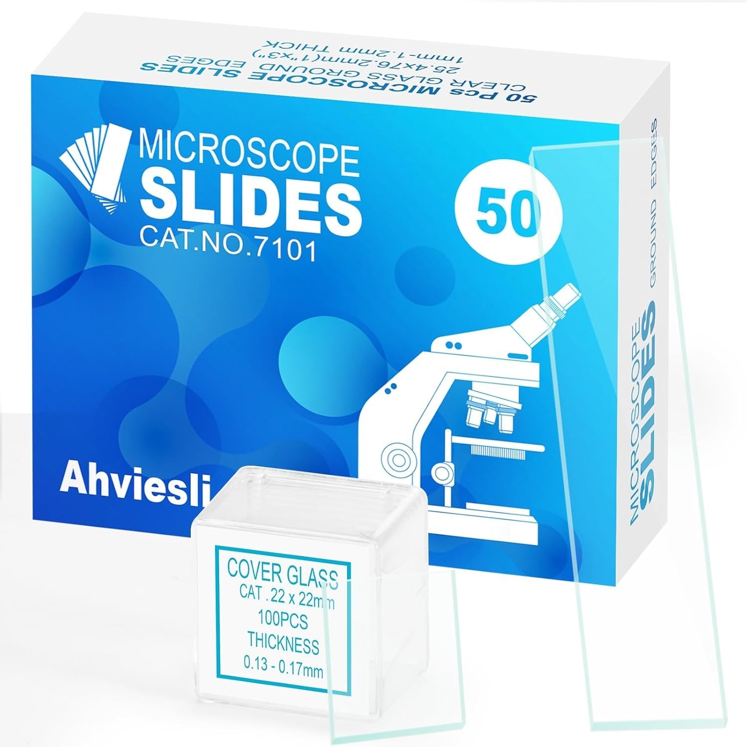 Microscope Slides and Covers Kit – 50 Blank Pre-Cleaned Glass Slides for Micro