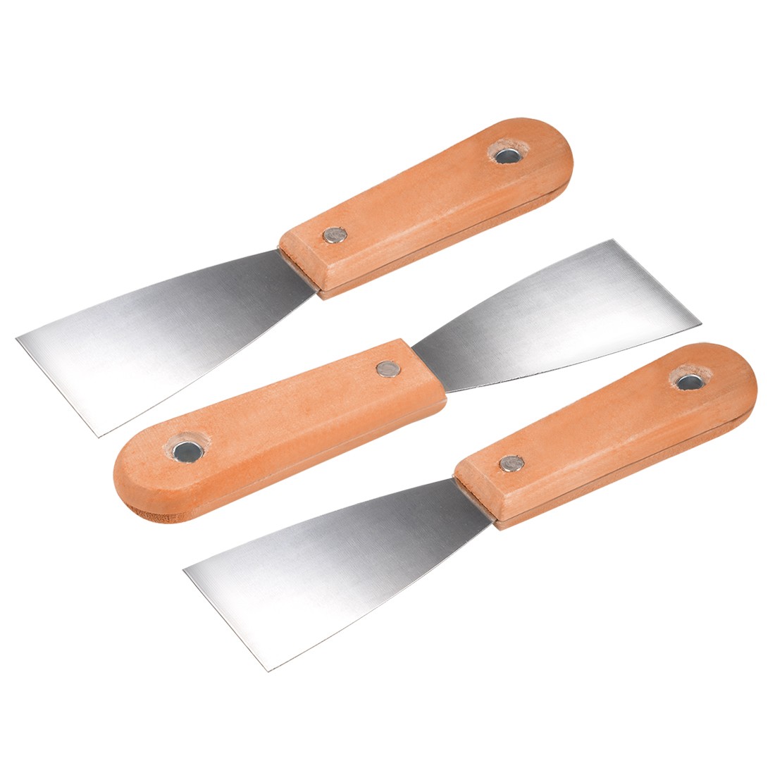 Putty Taping Paint Scraper 2" Steel Blade Bamboo Handle for Wall Floor Tile 3pcs