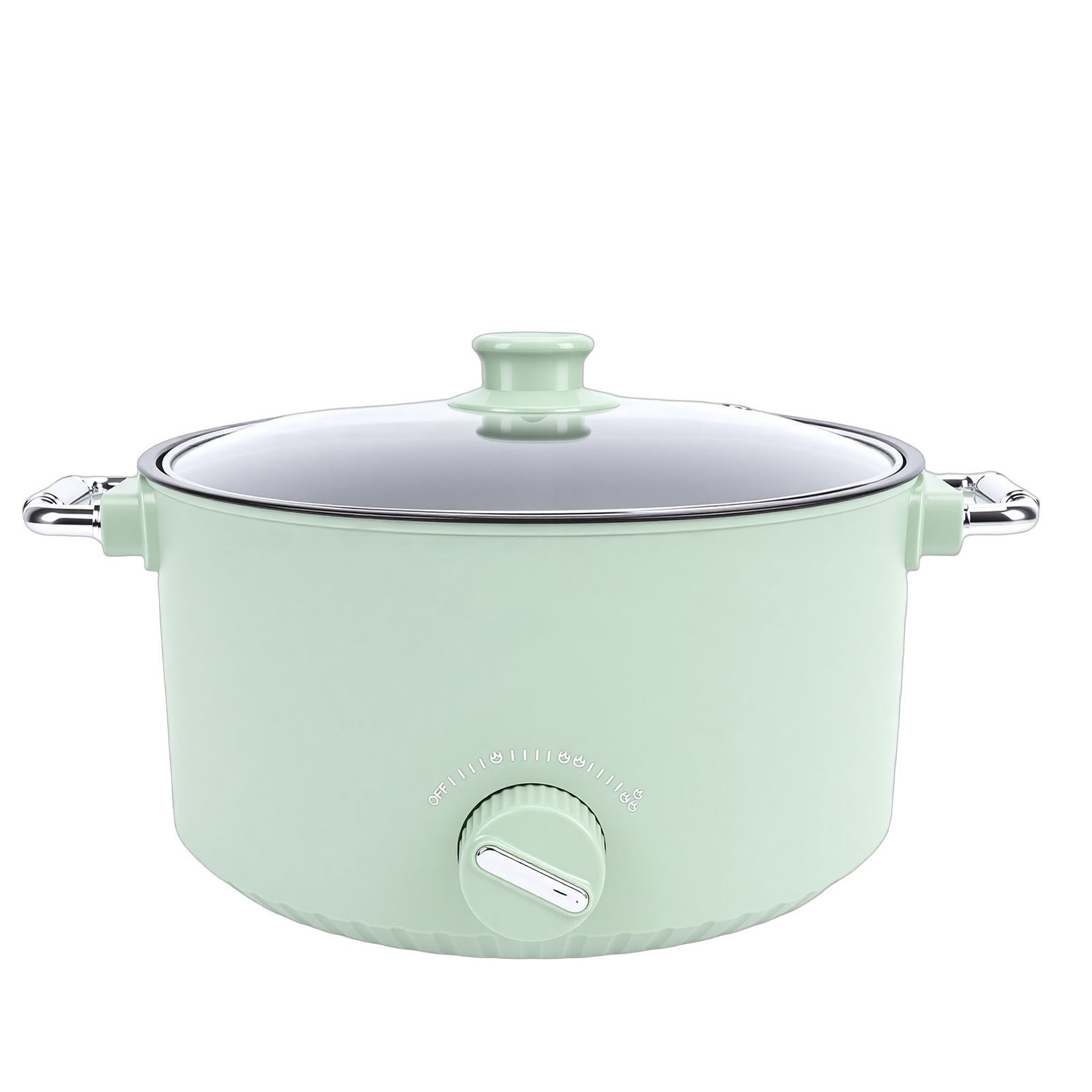 800W 3L Electric Hot Pot with Nonstick Coating & Steamer Basket
