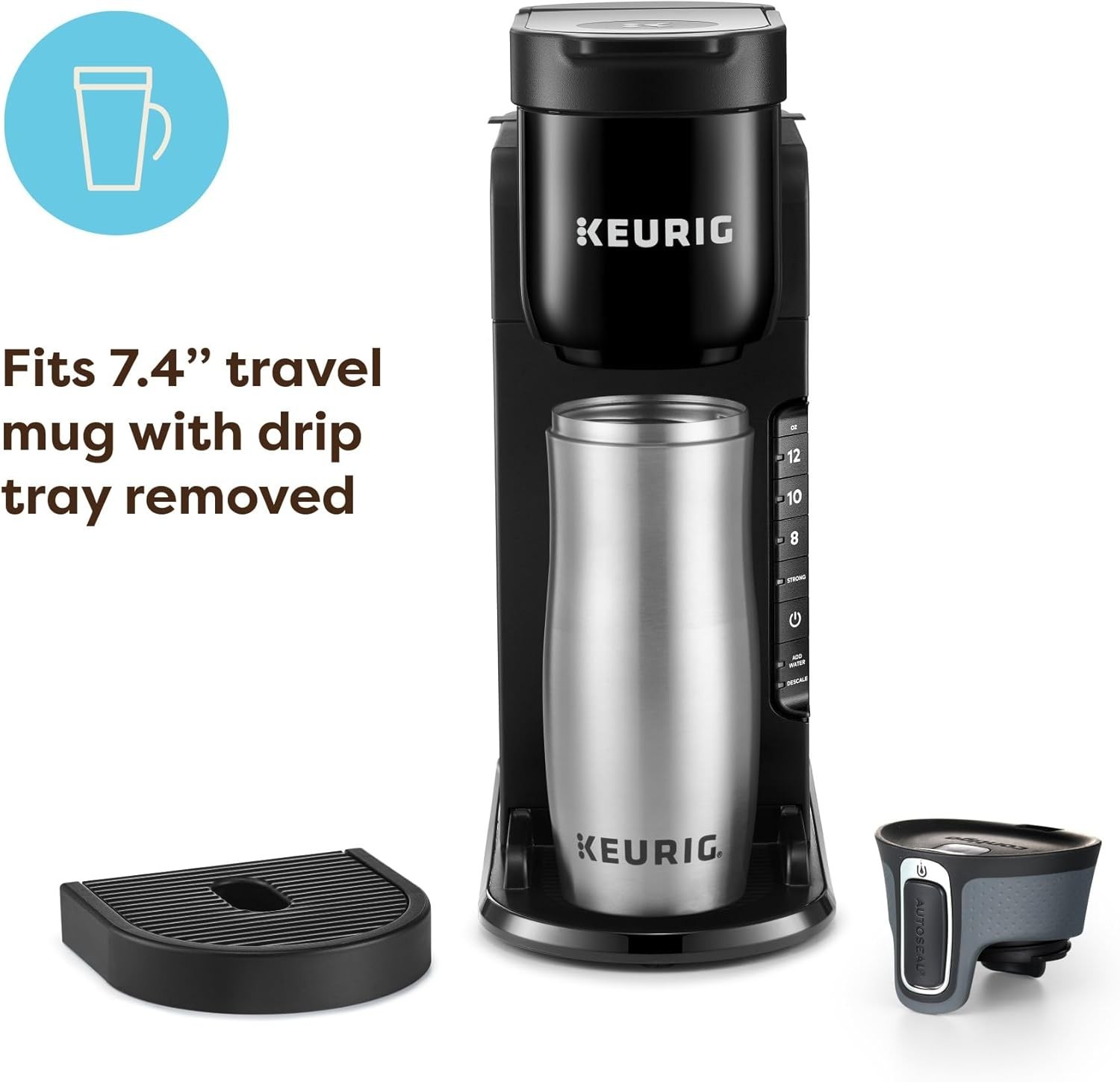 K-Express Single Serve K-Cup Pod Coffee Maker, 3 Brew Sizes, Strong Button Fe...