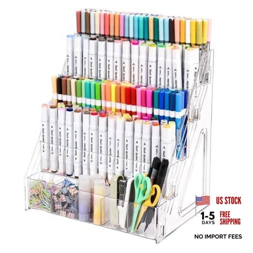 CELSOL Acrylic Desk Organizer – 25 Compartments Vertical Storage for 5 Tier