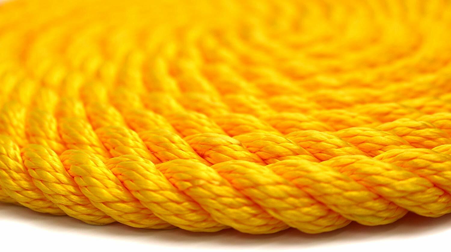 5/8" Multi Use Yellow Braided Nylon Playground Rope 14' Long