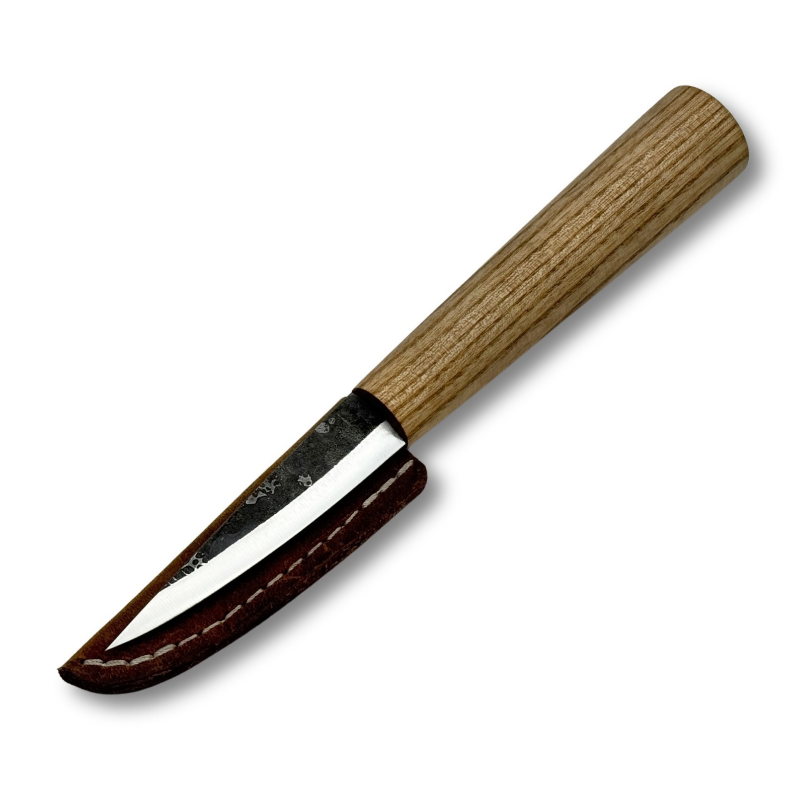 Forged Sloyd Knife for Wood Carving - 52100 Carbon Steel, Ash Handle.
