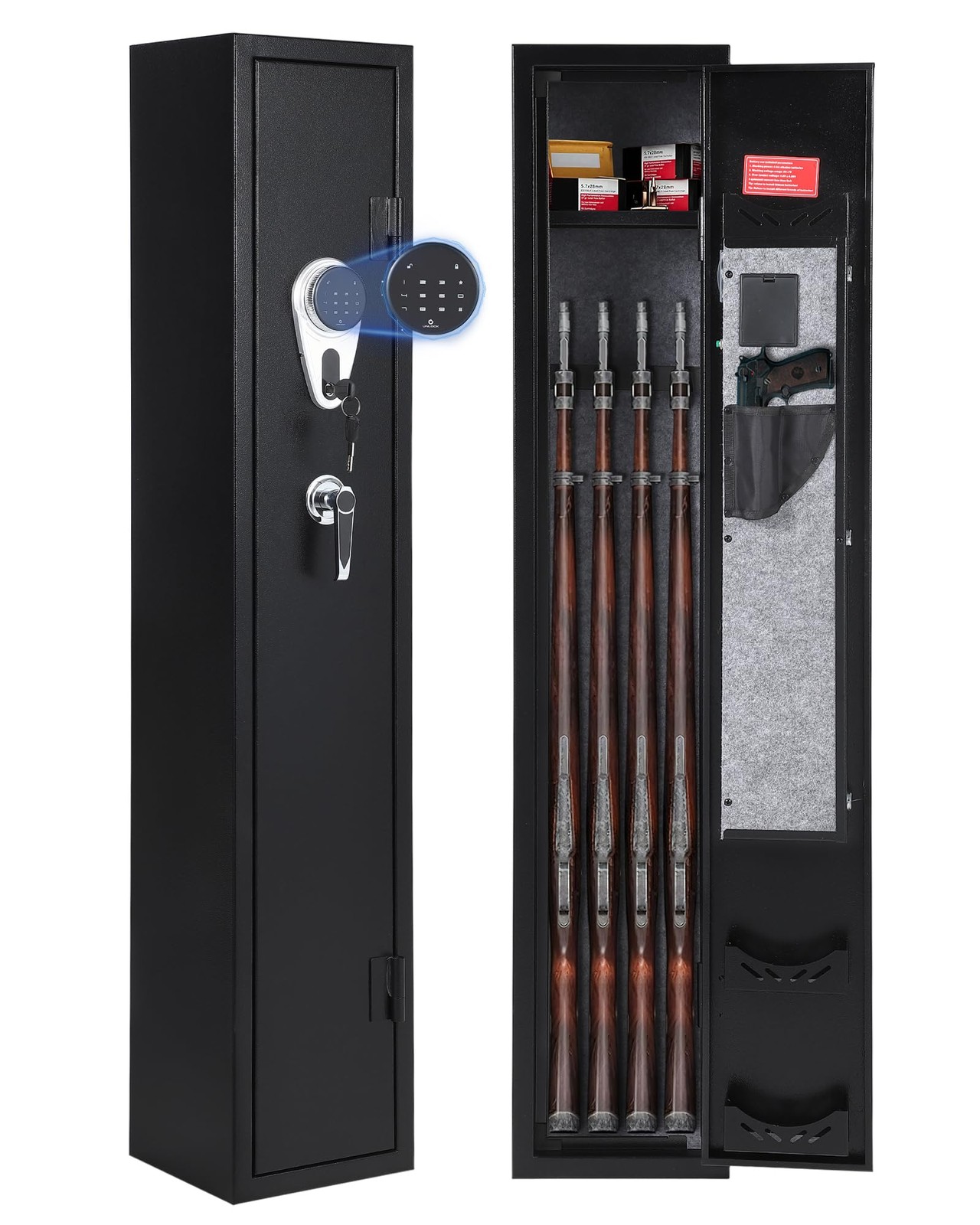 GarveeTech 4 Gun Safe for Rifles and Pistols,Heavy Duty Gun Cabinet, Gun Safe...