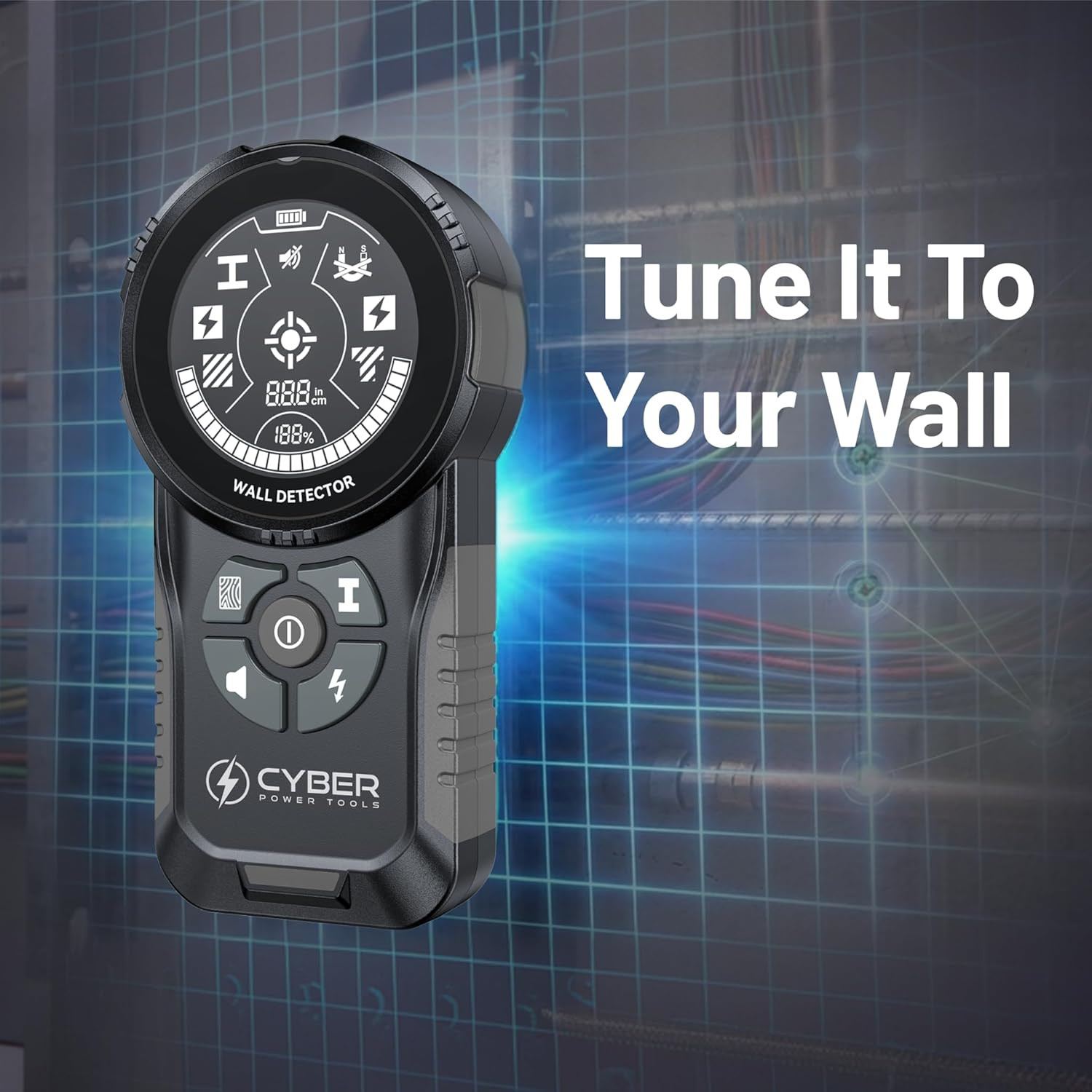 Cyber Pro Stud Finder - Multi-Mode Wall Scanner with Digital Display & Grip