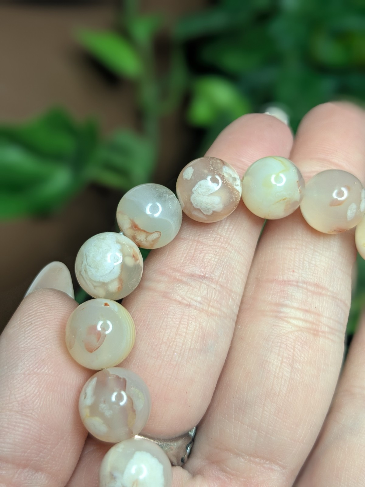 Flower Agate Stretch Bracelet