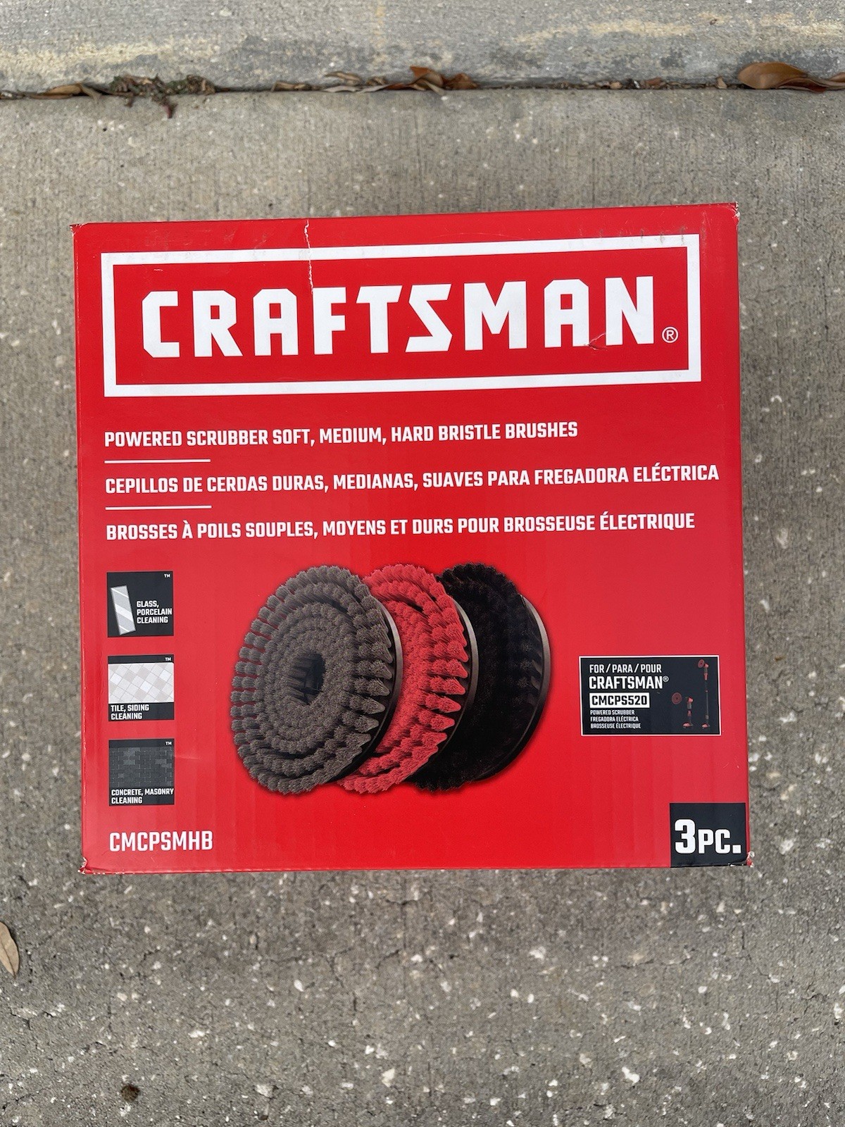 CRAFTSMAN (CMCPSMHB) Powered Scrubber Soft, Medium, Hard Bristle Brushes