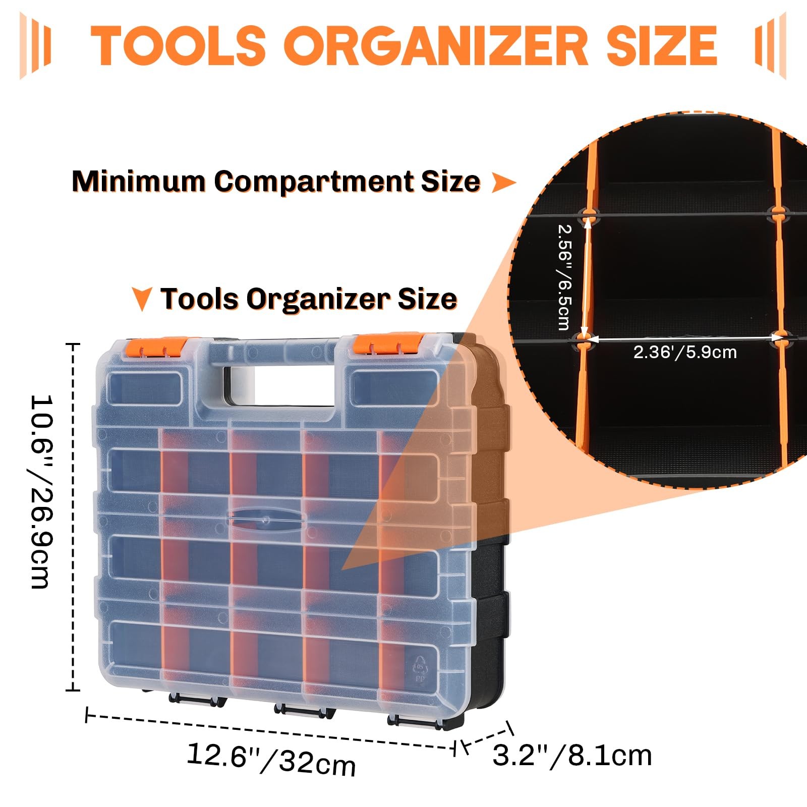 weyleity Small Parts Organizer | Storage Case Tools Box Organizer 34-Compartm...