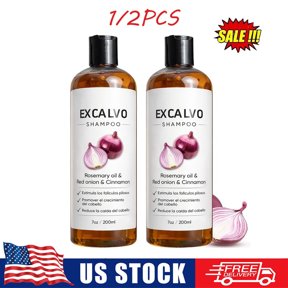 EXCALVO Shampoo With Rosemary Oil, Red Onion, Cinnamon, Prevent Hair Loss 200ml