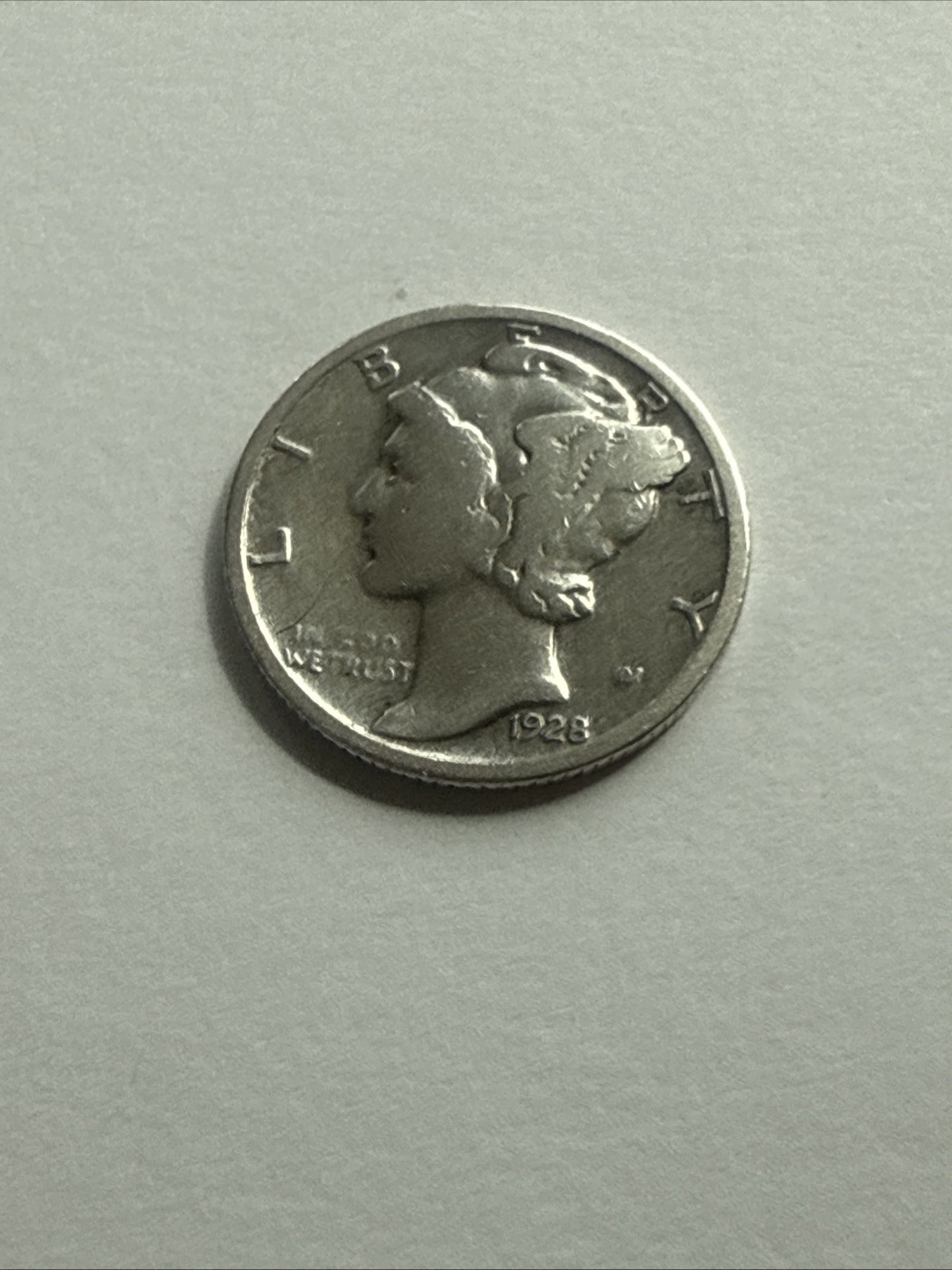 1928 10C Mercury Dime, Fine, 90% Silver (2630)