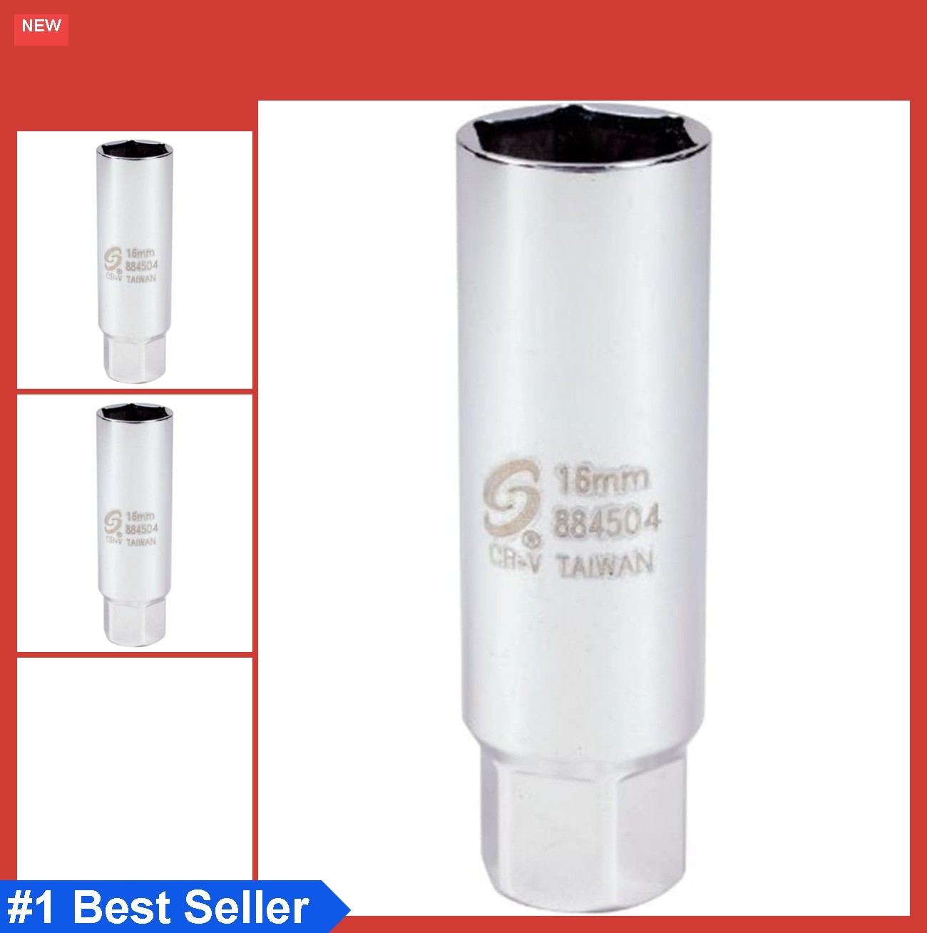3/8 Inch Drive 16mm Thin Wall Spark Plug Socket 6 Point Cr-Mo