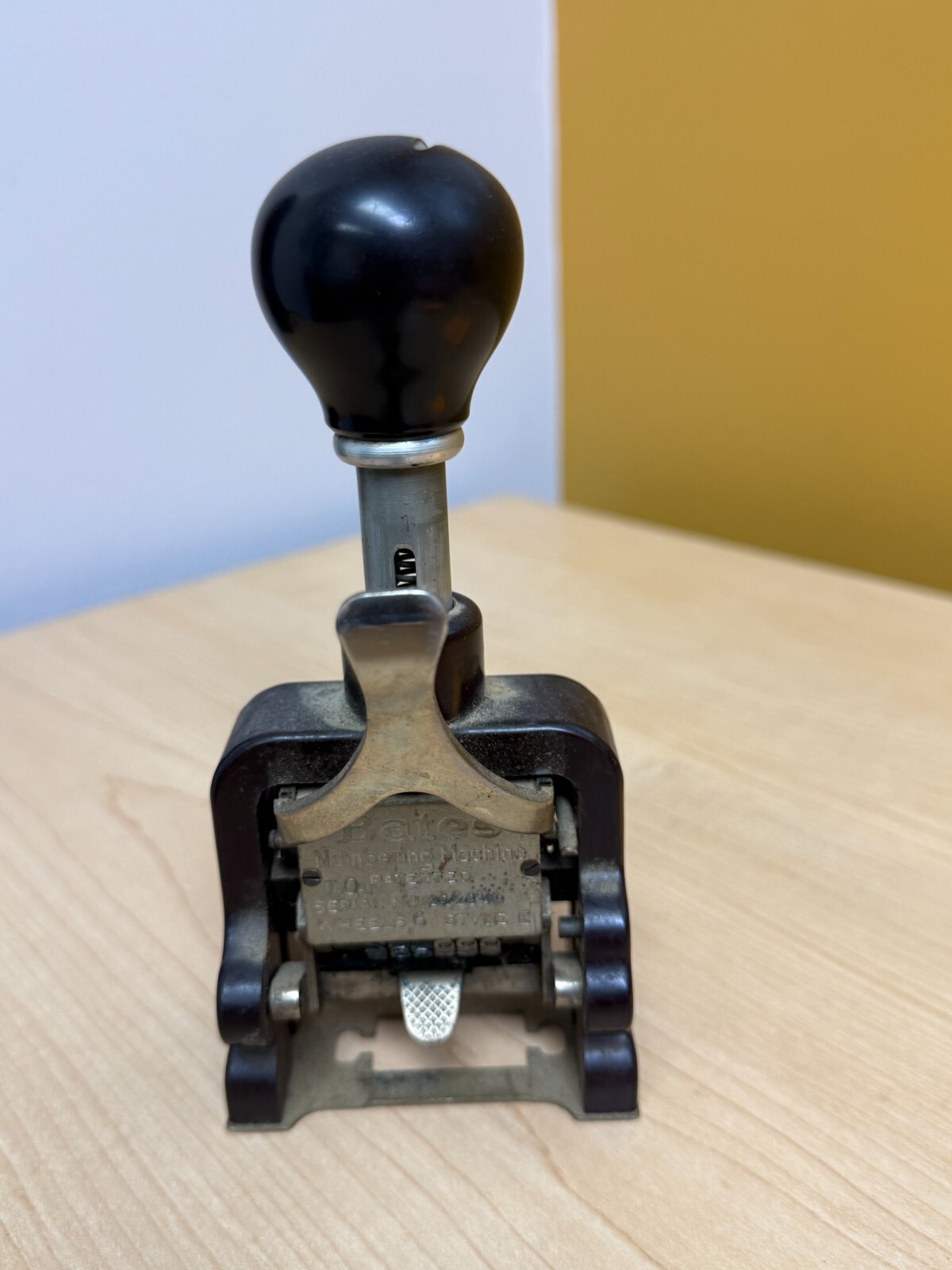 Vintage Bates Numbering Machine Standard Movement 6 Wheels Style E