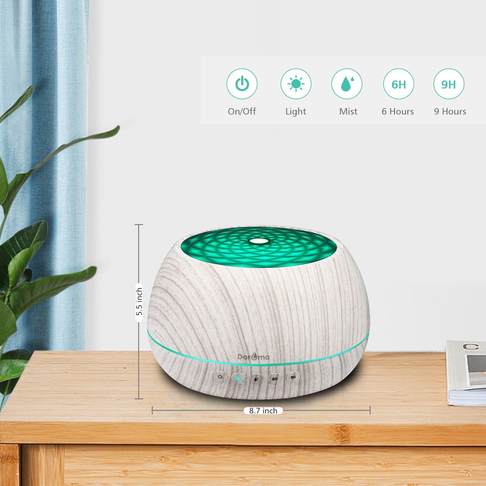 1000ml Essential Oil Diffuser, Daroma Aromatherapy Diffuser With Bluetooth Speak