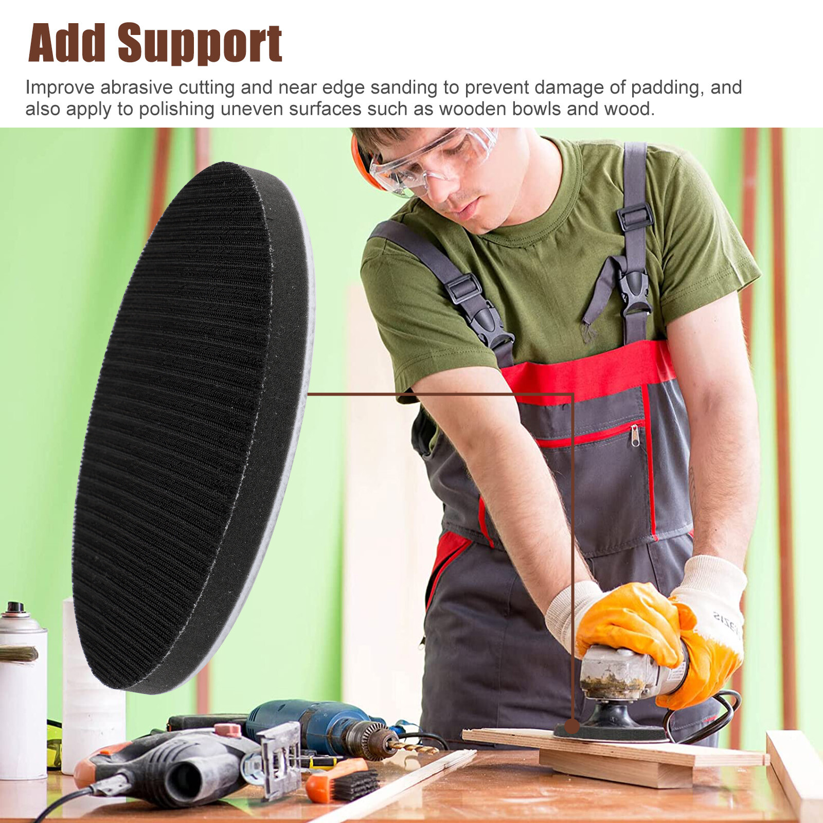 2/4Pcs 6in Soft Foam Interface Sanding Disc Hook Loop Sander Buffer Backing Pad