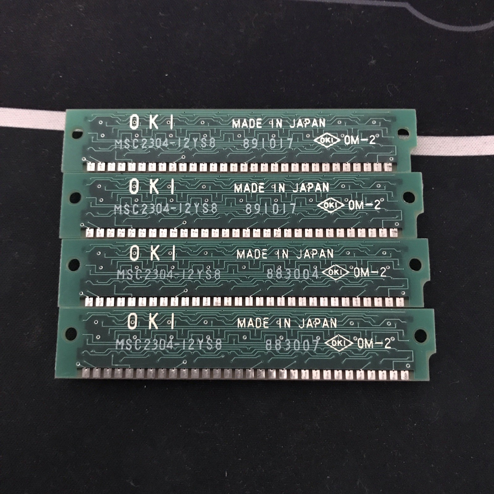 Vintage Lot of (4) OKI MSC2331A-80YS8 256KB 80NS 30 PIN SIMM RAM Sticks