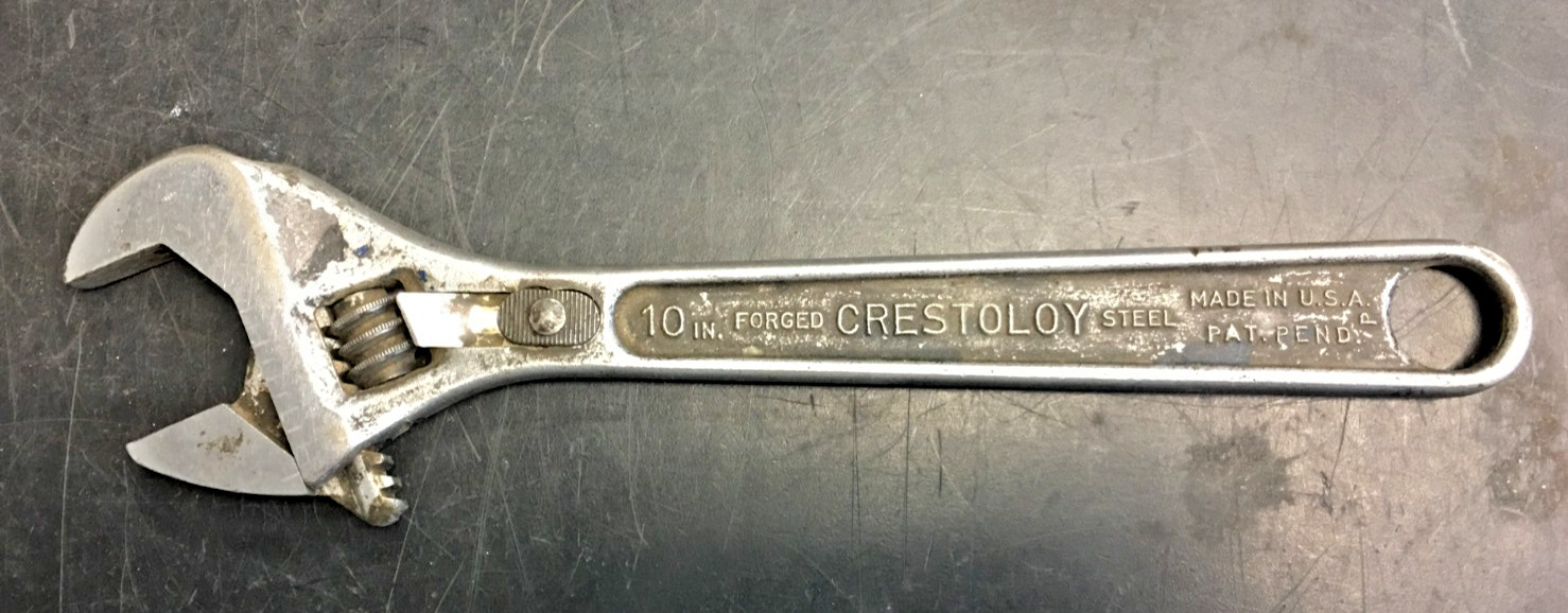 Diamalloy Forged Steel Diamond Calk Horseshoe Co. Adjustable 8 Inch Wrench, USA