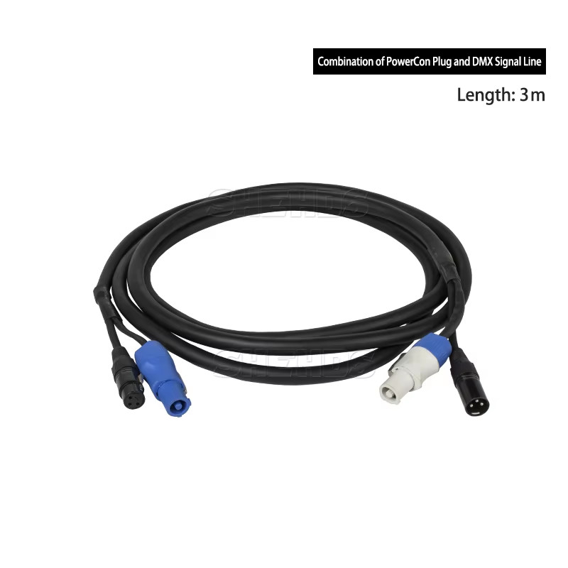 3 Meters/ 2 Meters Length Combination Powercon Plug DMX Cable