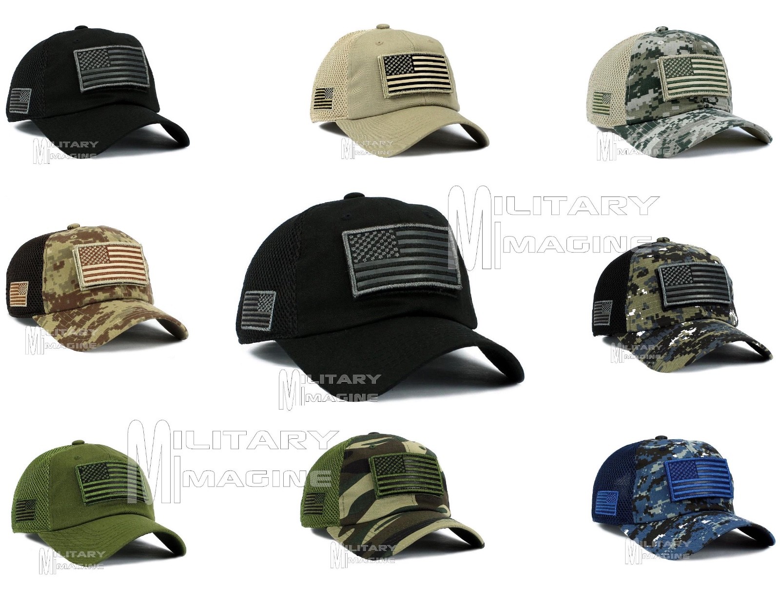 Tactical Operator With USA Flag Patch Micro Profile Mesh Military Cap Hat
