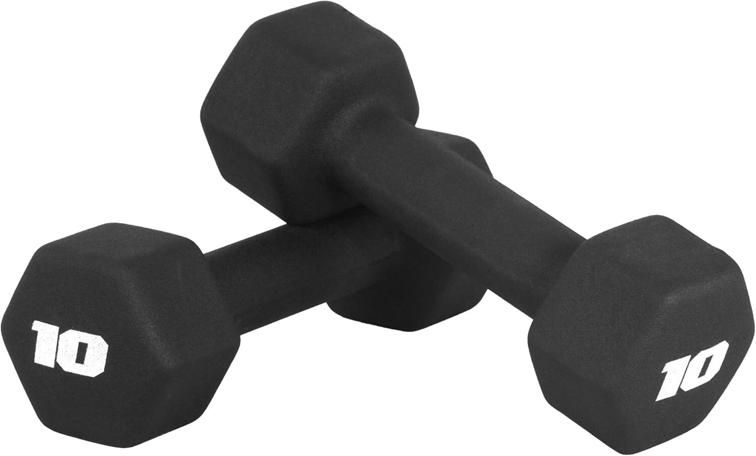 2/3/4/5/6/7/8/9/10/12/15lb Pair Neoprene Coated Dumbbell Hex Hand Weight, Black