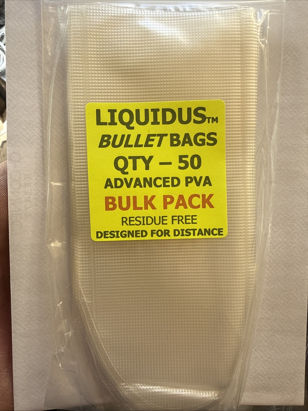 Liquidus Bullet Bags Advanced PVA smart - 55mm x 135mm Pks of 50. Carp Fishing.