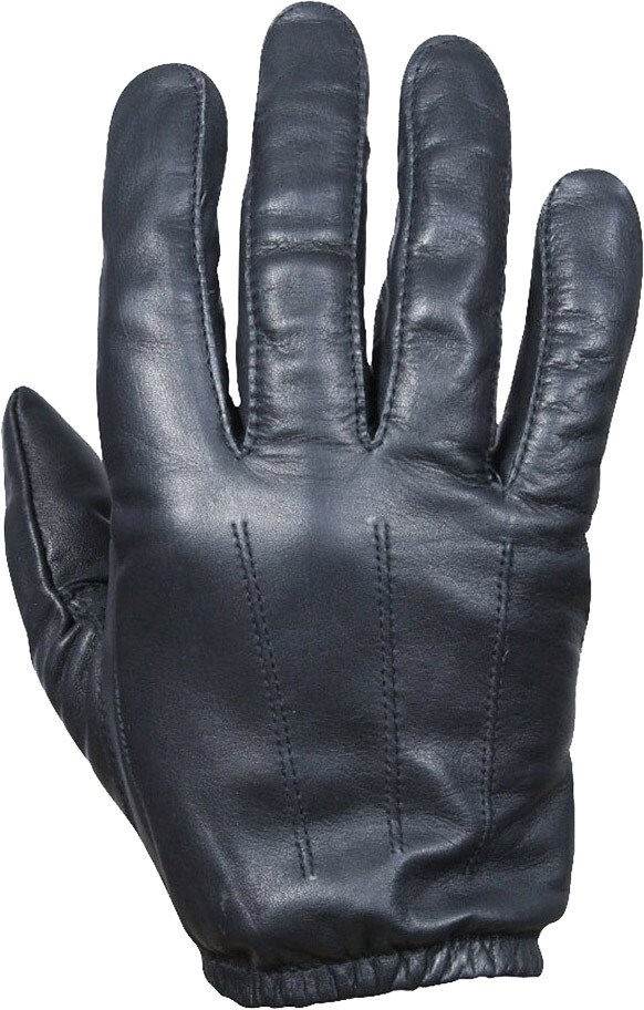 Black Leather Active Police & Security Duty Search Gloves
