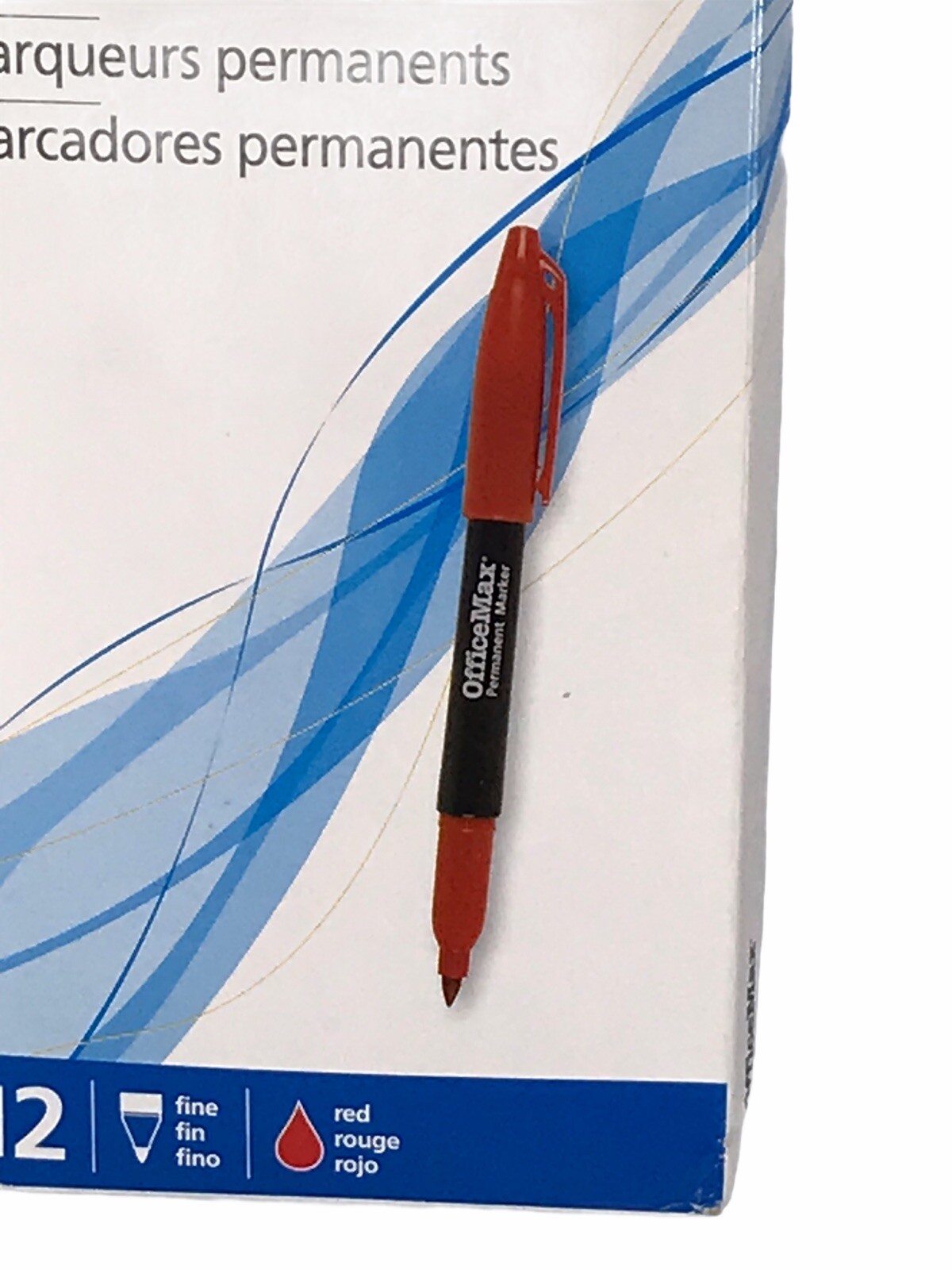 OfficeMax Red Markers 12 Just Basics Fine Tip Permanent Markers