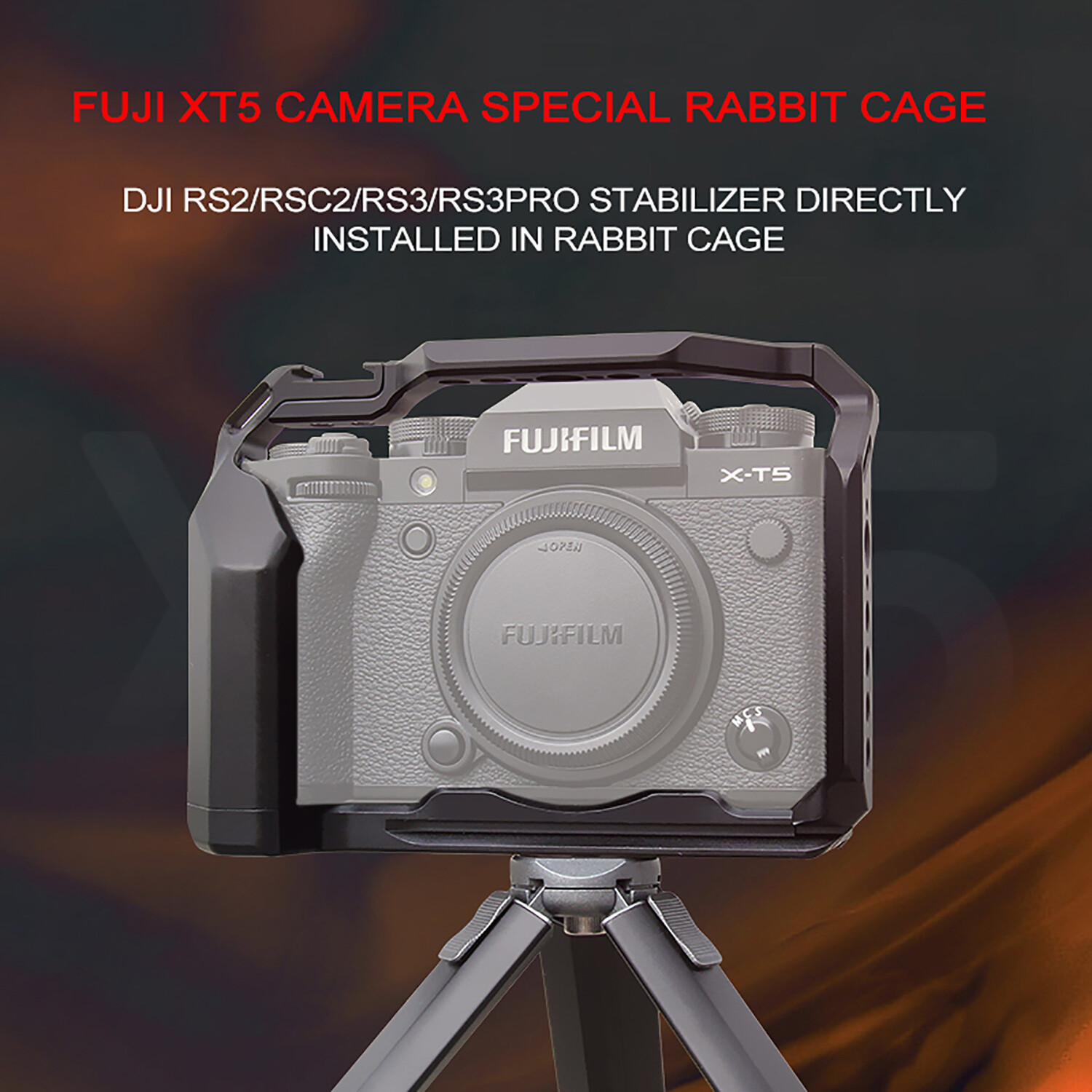Quick Release Video Rig Cage Case Holder Hand Grip for FUJIFILM XT5 Camera